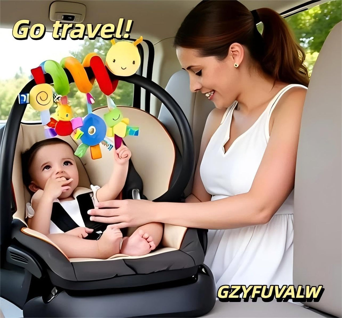 GZYFUVALW Asiento de coche y cochecito de juguete, juguetes para be...