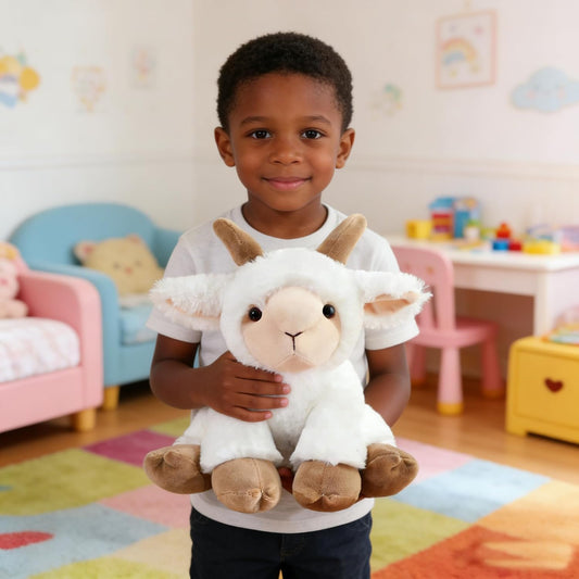 YUKOUQIAN Muñeca de peluche de cabra de 8 pulgadas para niñas y niñ...