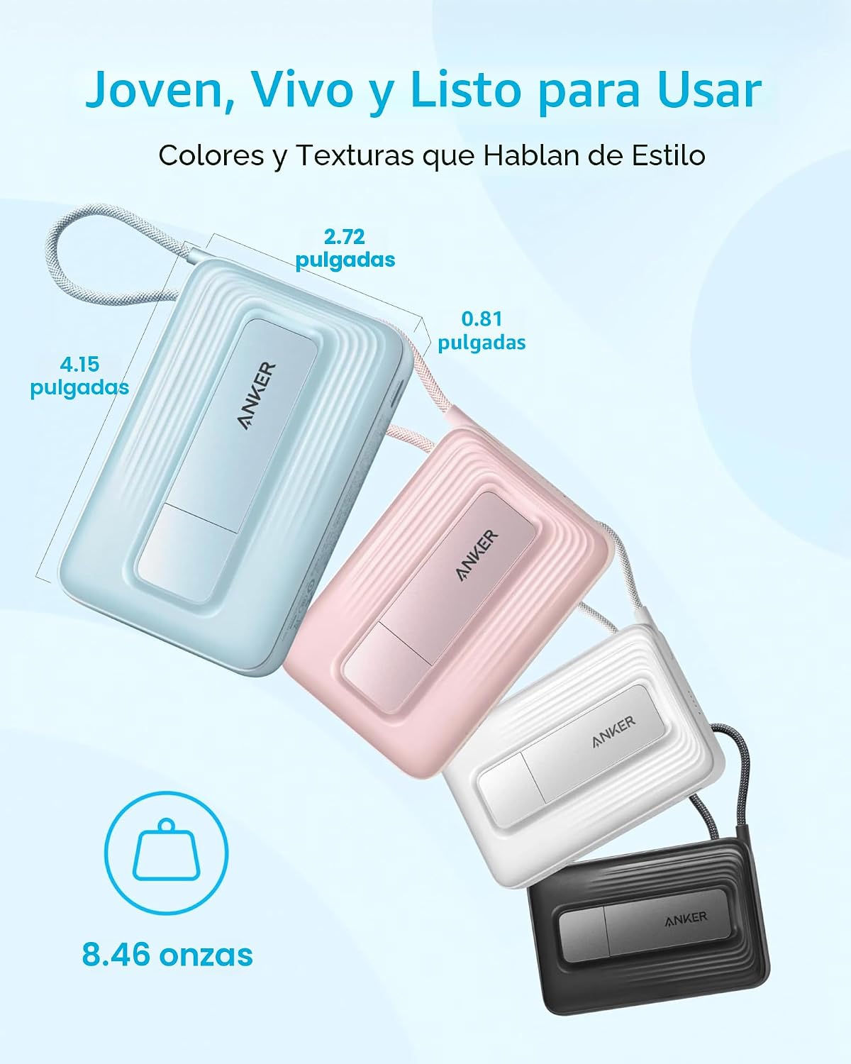 Anker Zolo Banco de Energía Magnético, Cargador Portátil Inalámbric...