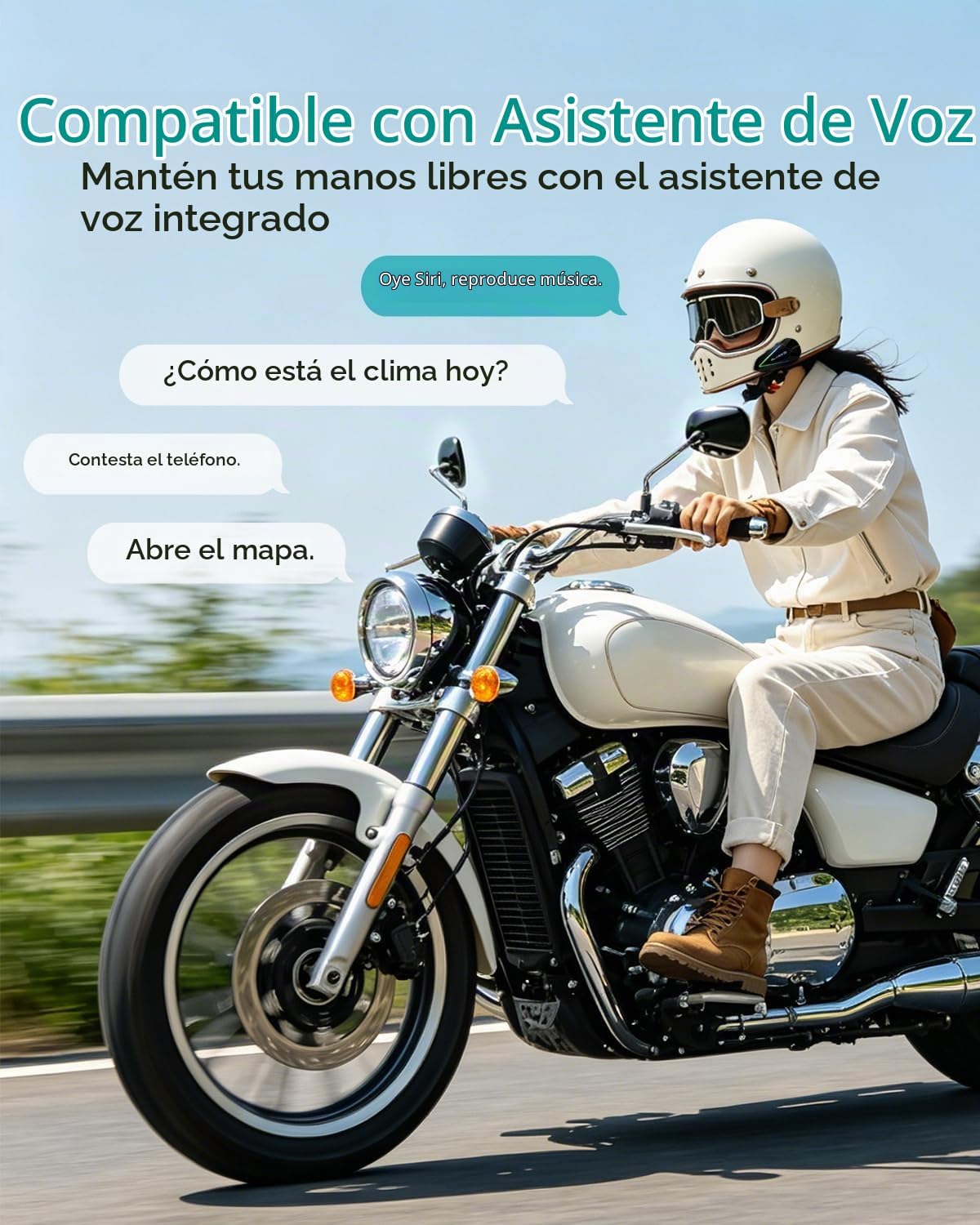 BLAISE Auriculares Bluetooth para motocicleta V1, altavoces Bluetoo...