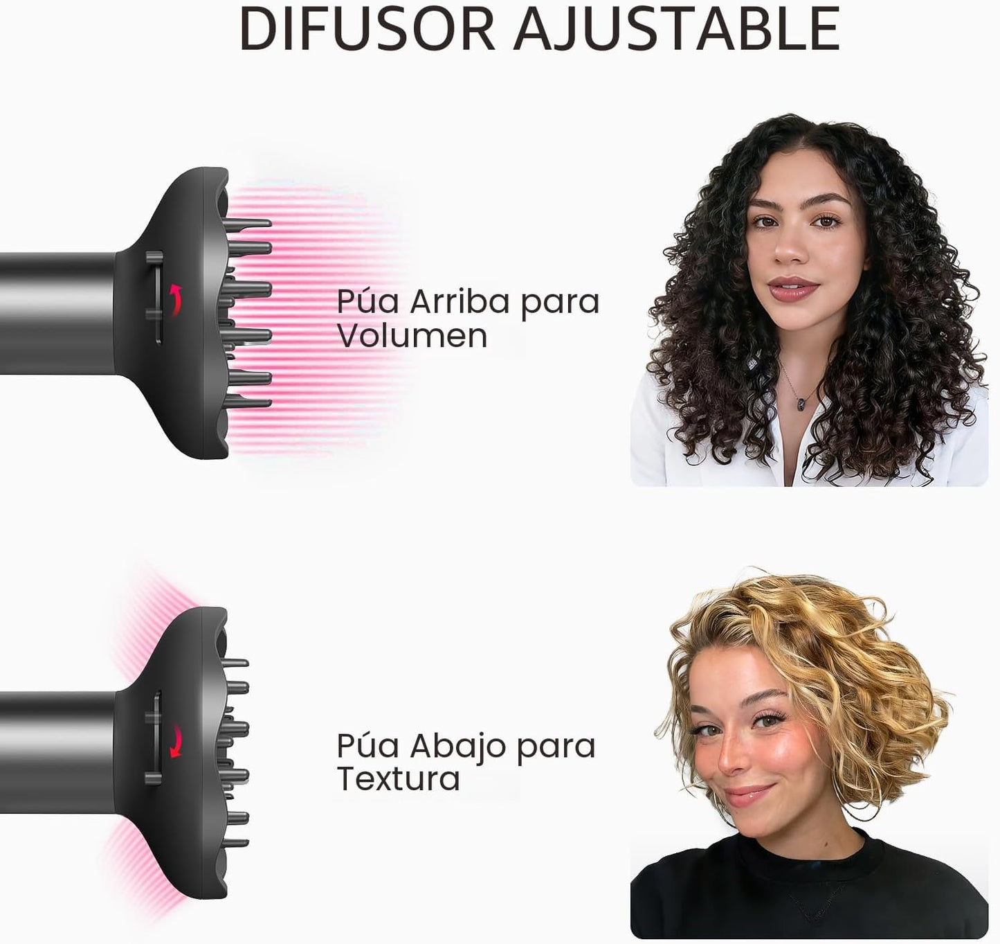 TYMO Secador de pelo con peine - Secador profesional de alta veloci...