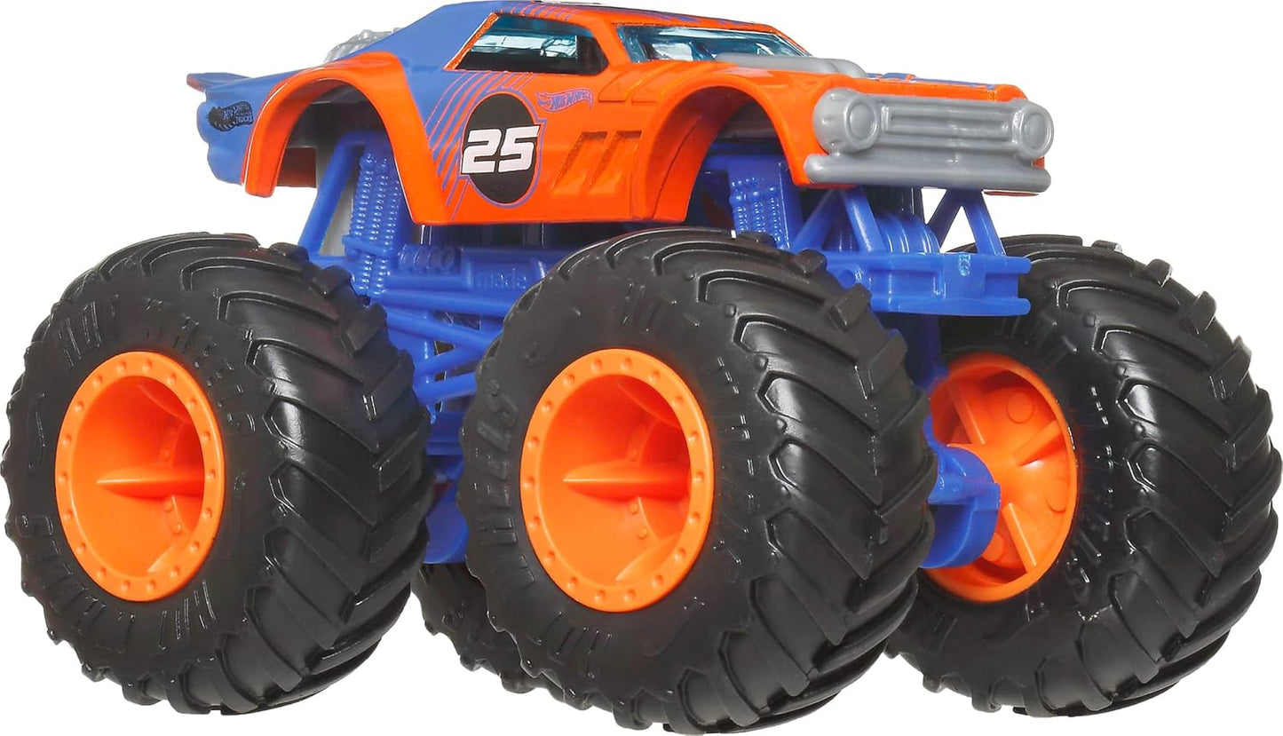 Hot Wheels Monster Trucks, Camiones monstruo a escala 1:64, juego d...