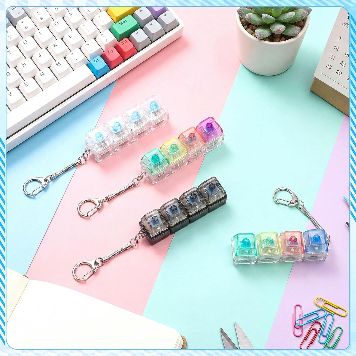 Halloscume 4 piezas de juguete para ansiedad con teclado con luz LE...