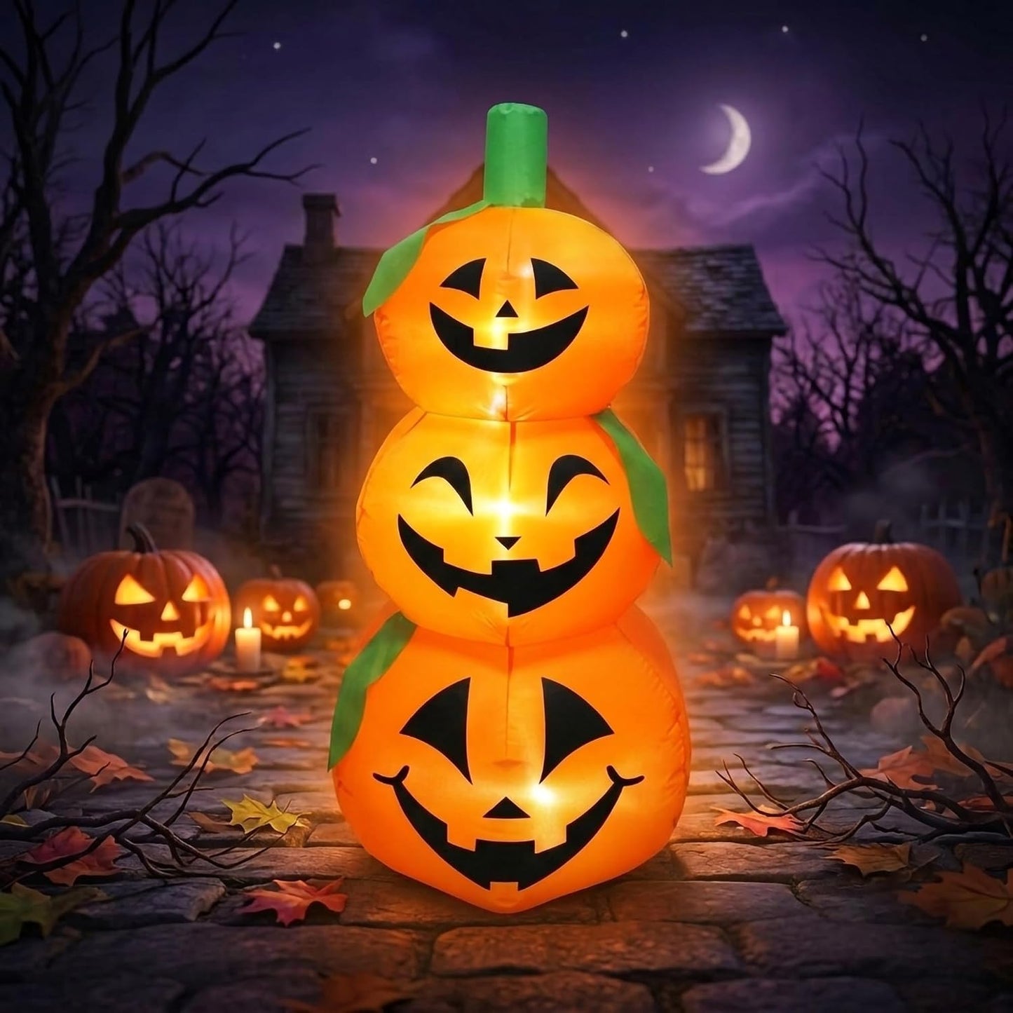YOUBEMAGIC Decoración inflable de calabaza de Halloween de 4.3 pies...