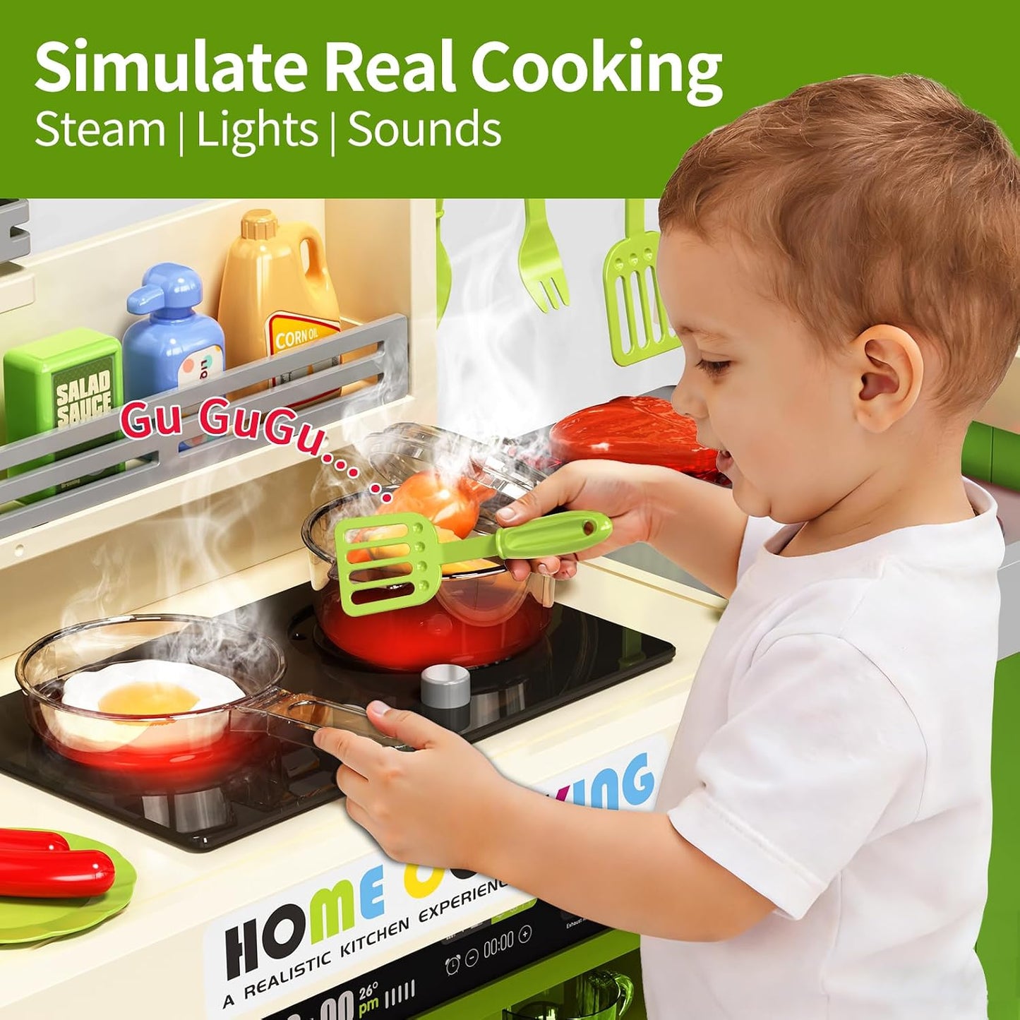 Pupu Pig - Juego de cocina para niños, juguete de cocina para niños...