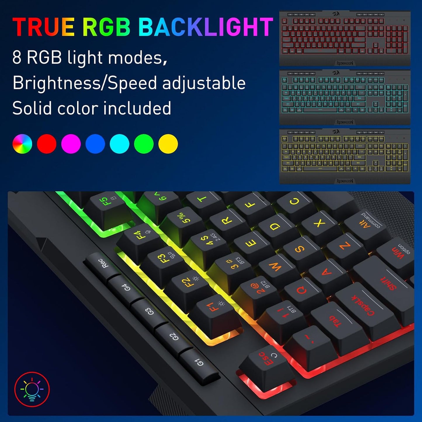 Redragon S151 PRO - Combo de teclado y mouse para juegos Wilreess d...