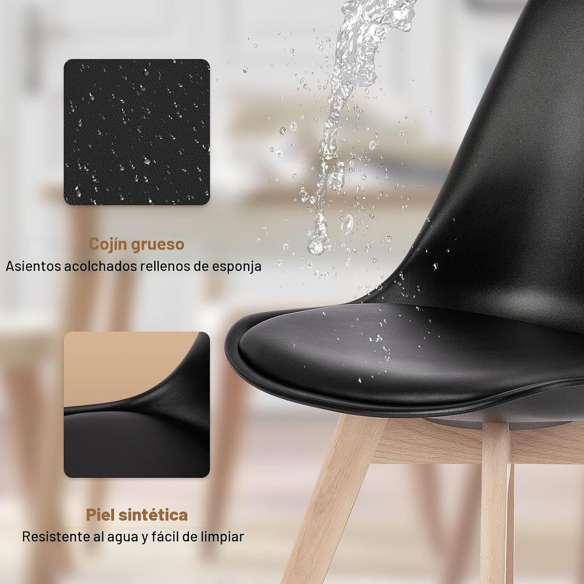 OLIXIS Juego de 8 sillas de comedor, sillas de cocina modernas de m...