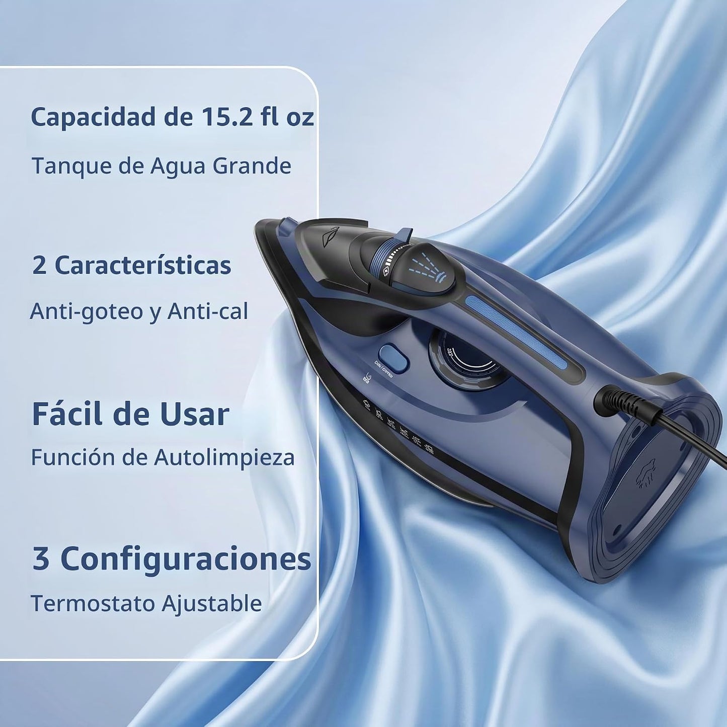 LEVOORA Plancha de vapor para ropa, calentamiento rápido de 20 segu...