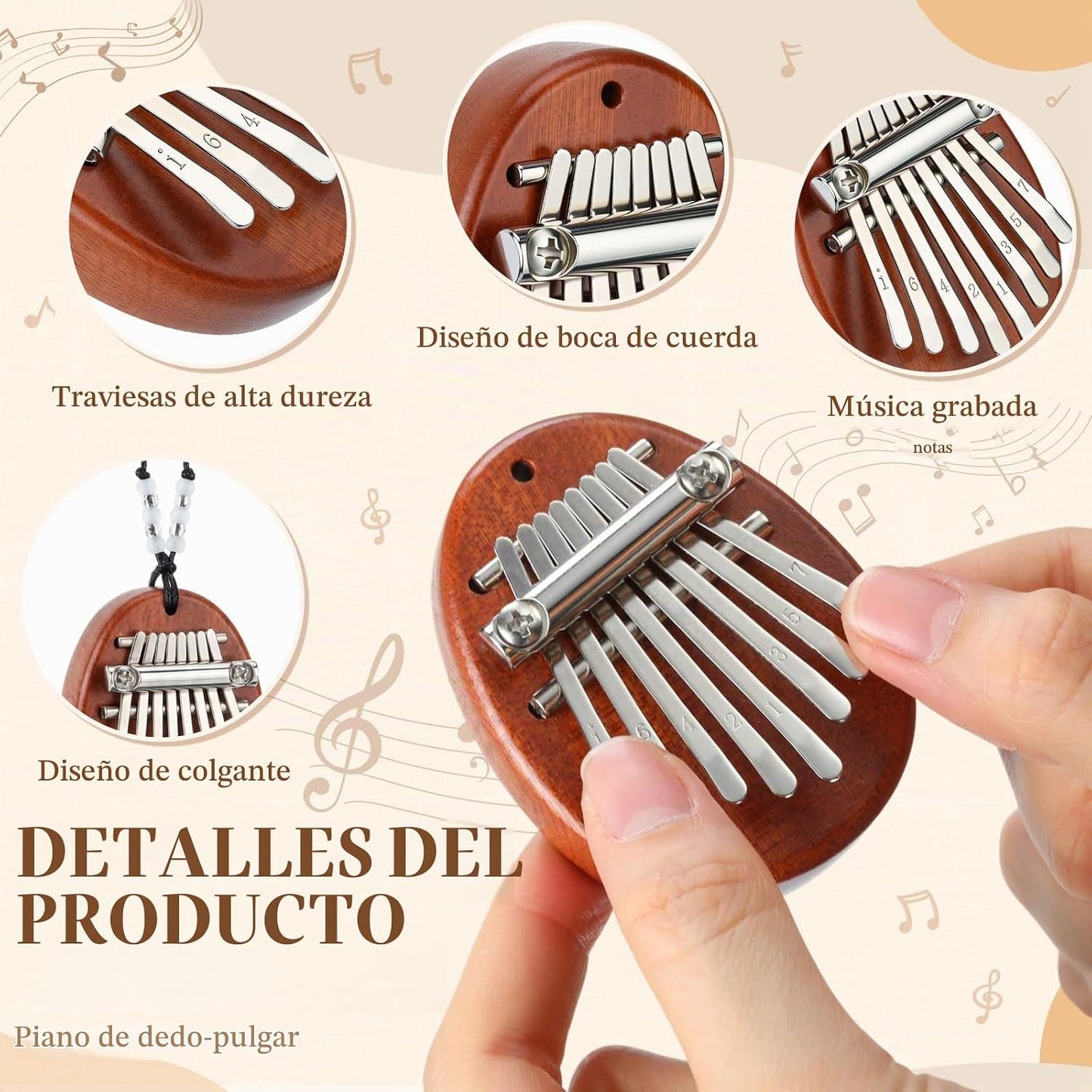 Maasechs Mini instrumentos musicales, mini piano de pulgar Kalimba...