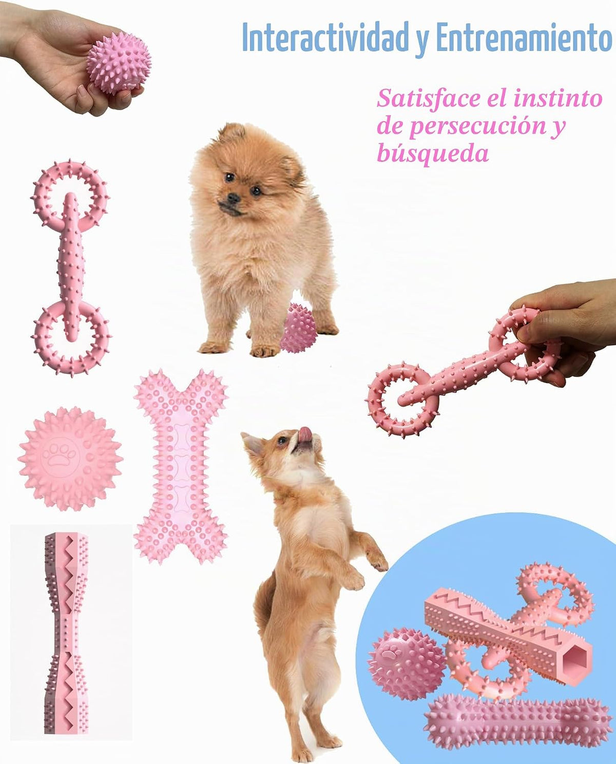 Paquete de 4 juguetes para cachorros de 2 a 8 meses, juguete mastic...