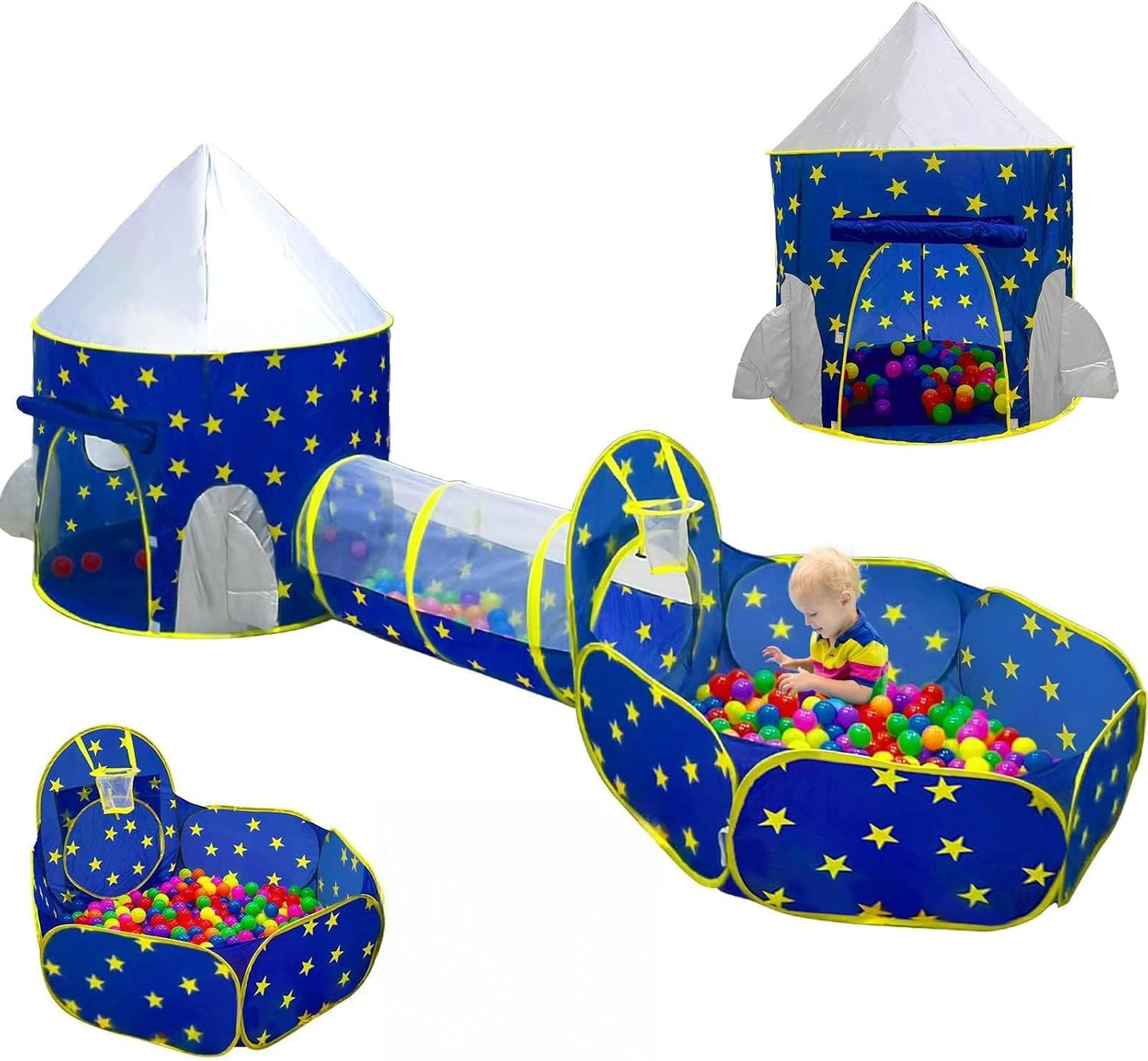 PigPigPen Tienda de campaña de 3 piezas para niños con hoyo de bola...