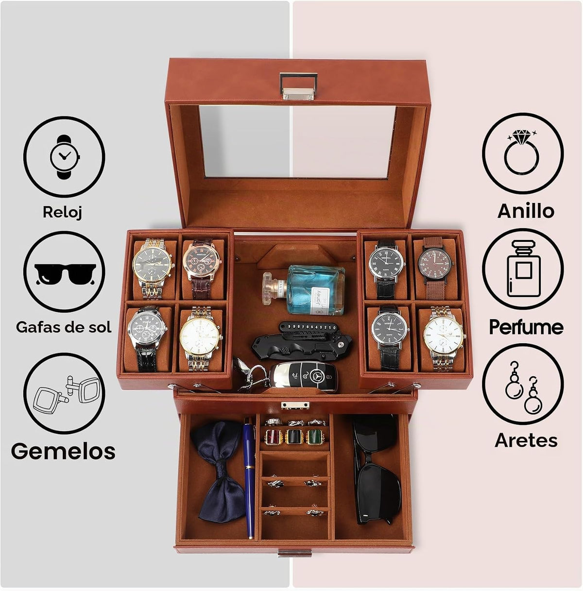 Dajasan Caja de Reloj, Caja de Reloj para Hombres, Caja de Exhibici...