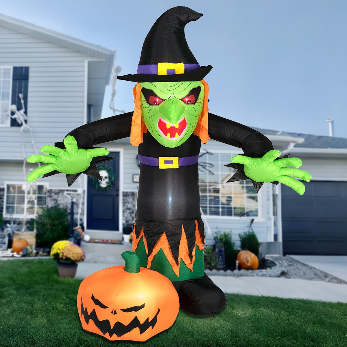 ININ - Decoraciones inflables de Halloween de 8 pies para exterior...