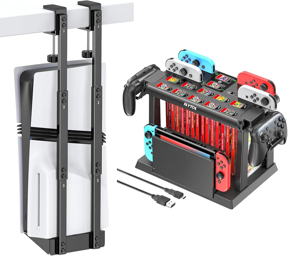 Soporte vertical para debajo del escritorio de PS5 para PS5\/PS5 Sl...