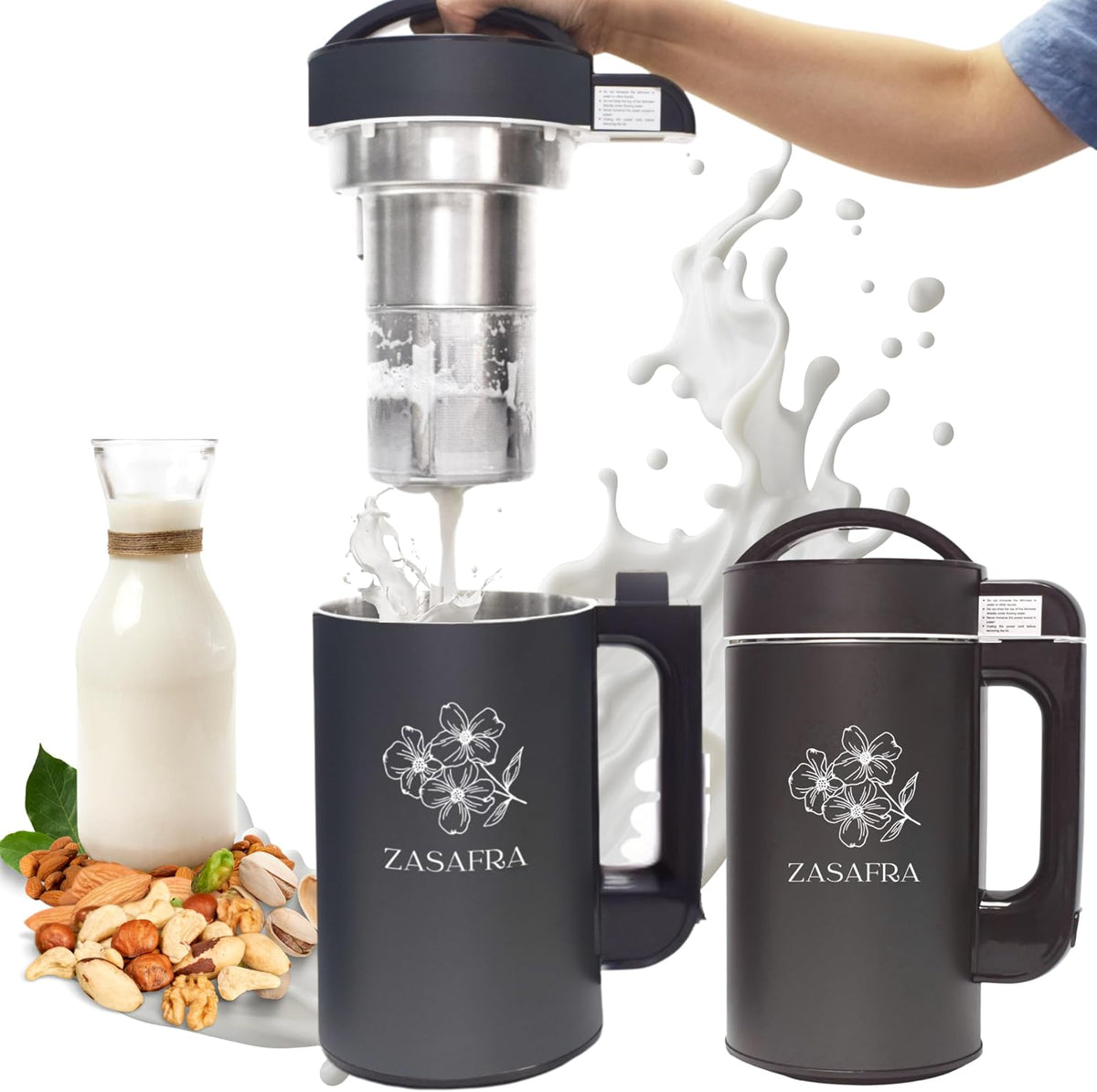 Máquina para hacer leche de nuez 8 en 1, 50 onzas \/ 1.5 L con cola...