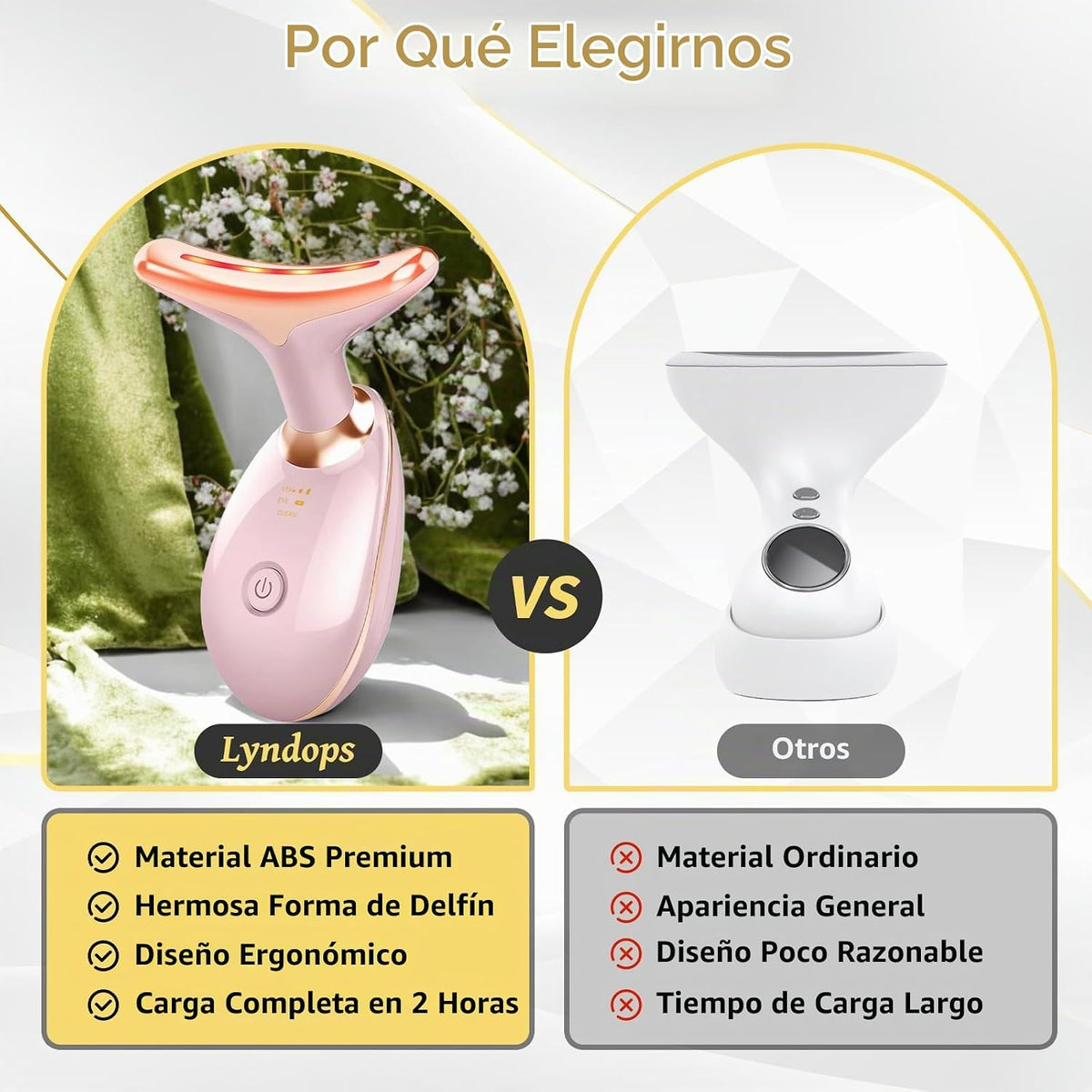 Dispositivo de terapia de luz facial, basado en LED de triple acció...