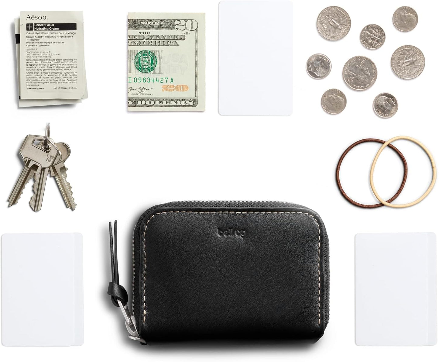 Bellroy Folio Piccolo, Cartera pequeña de cuero con cremallera - Ne...