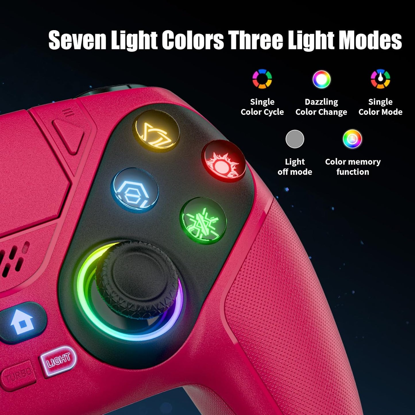 Gamrombo Controlador inalámbrico LED para PS5, compatible con PS5 P...