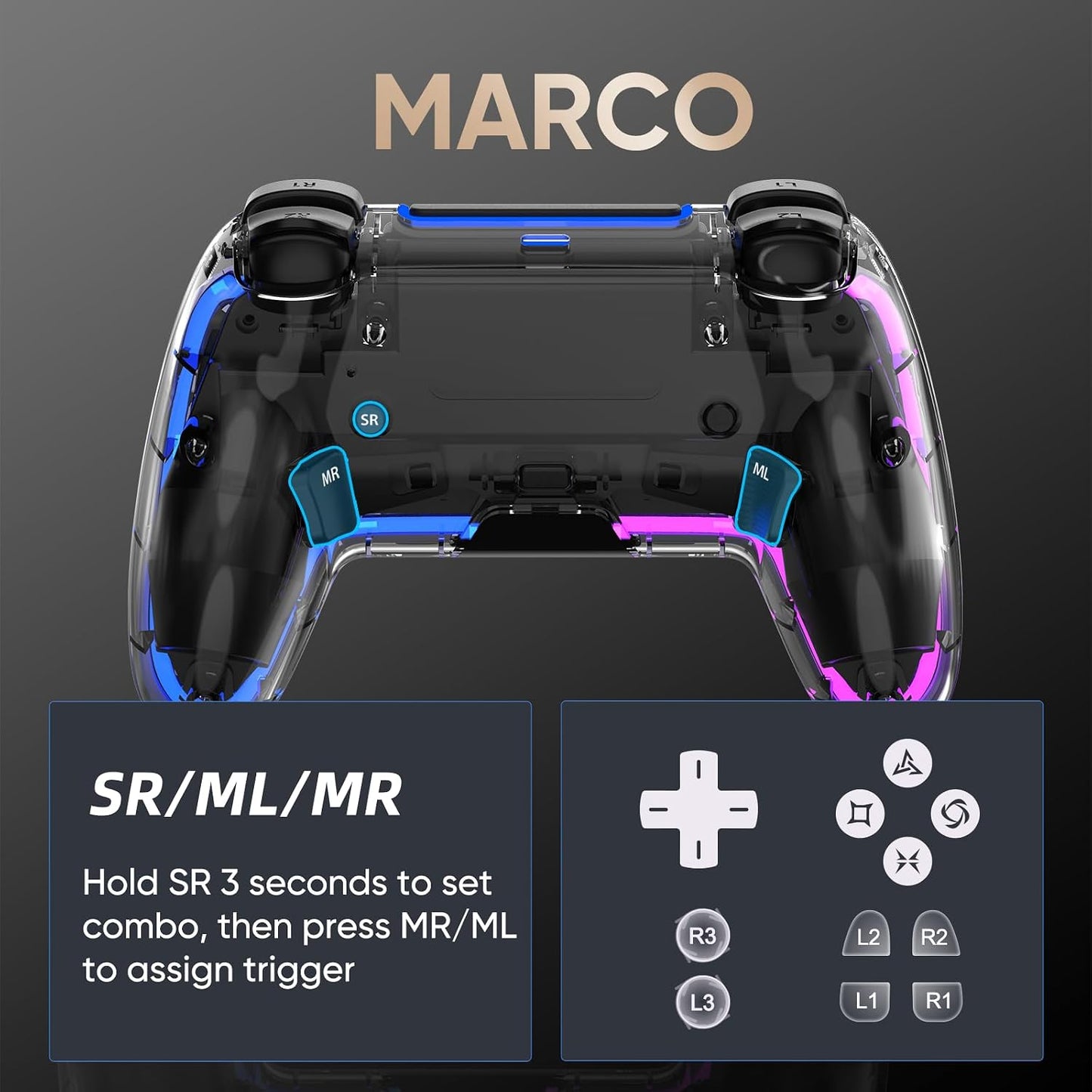 BETMI Controlador inalámbrico para PS5, Pro\/Slim\/MAC\/Steam Deck\...