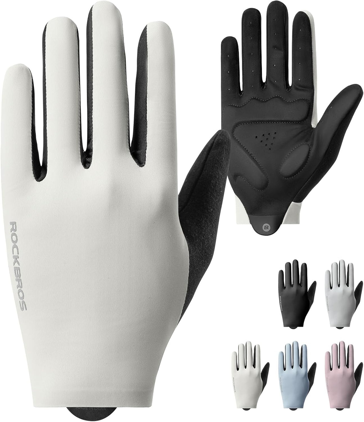 ROCKBROS Guantes de ciclismo para hombres y mujeres, SBR acolchados...