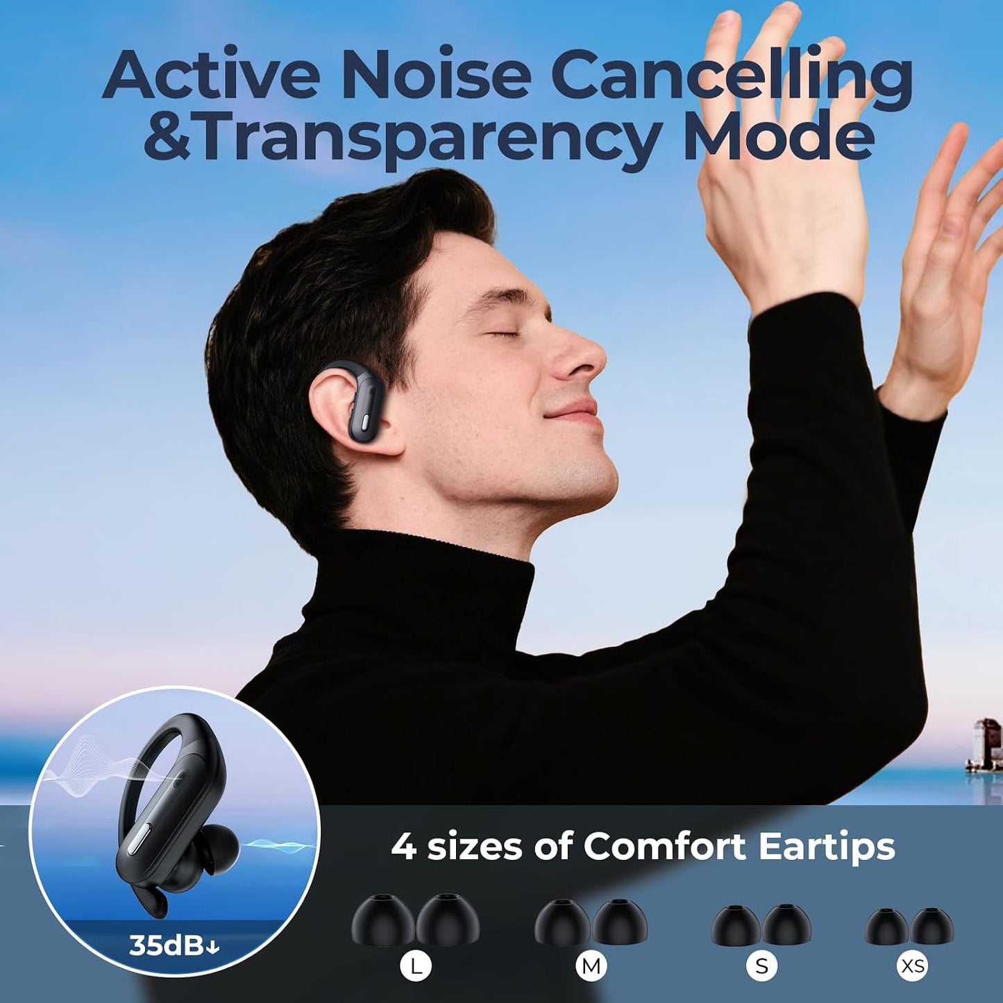 Auriculares inalámbricos con cancelación activa de ruido, auricular...