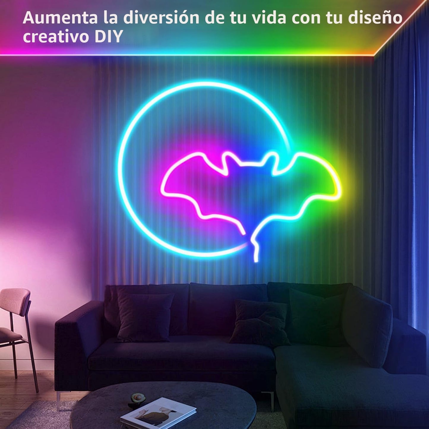 segrass - Tira de luces LED impermeables de 66 pies con control rem...