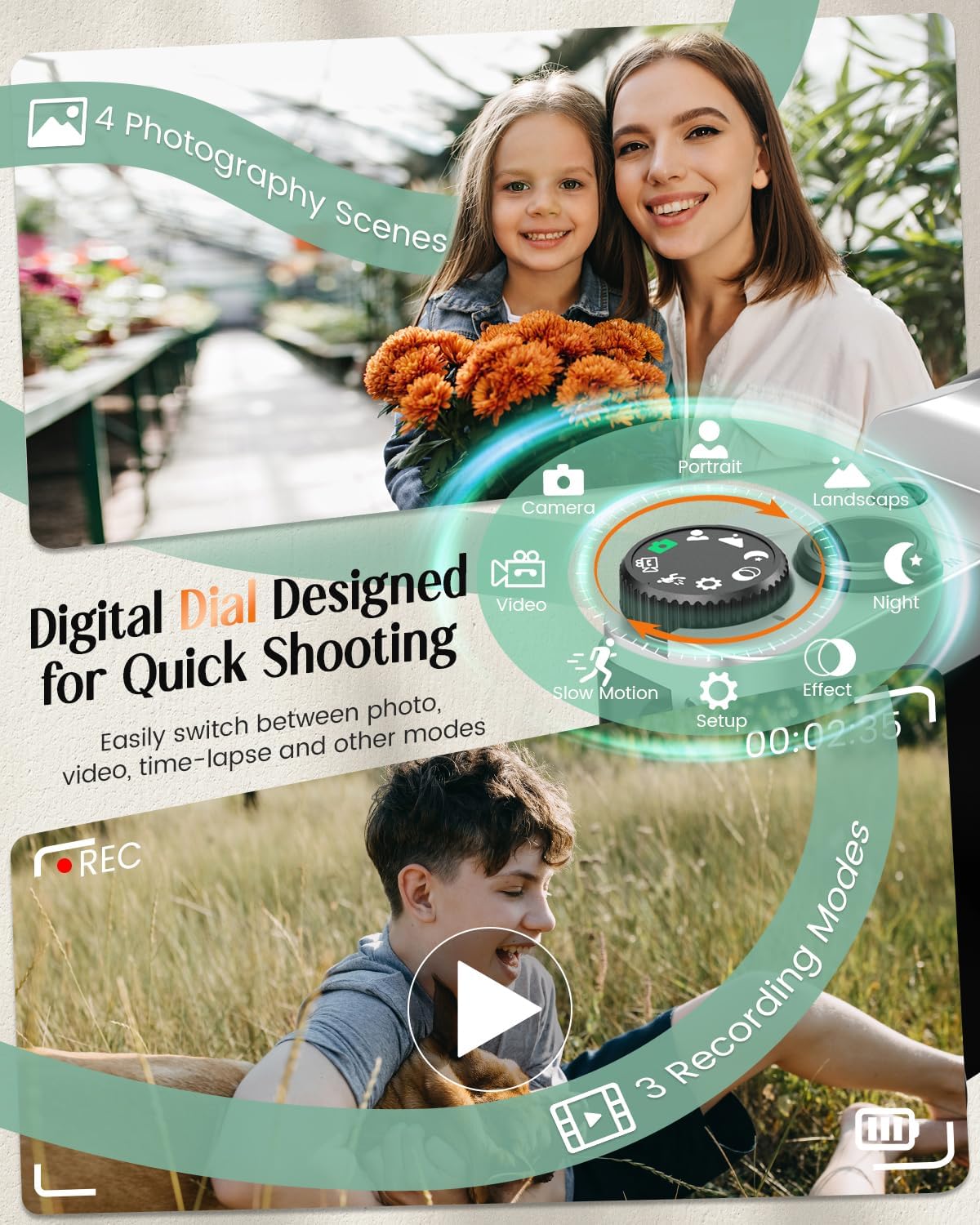 Cámara digital 4K para fotografía con WiFi, cámara de videoblogs de...