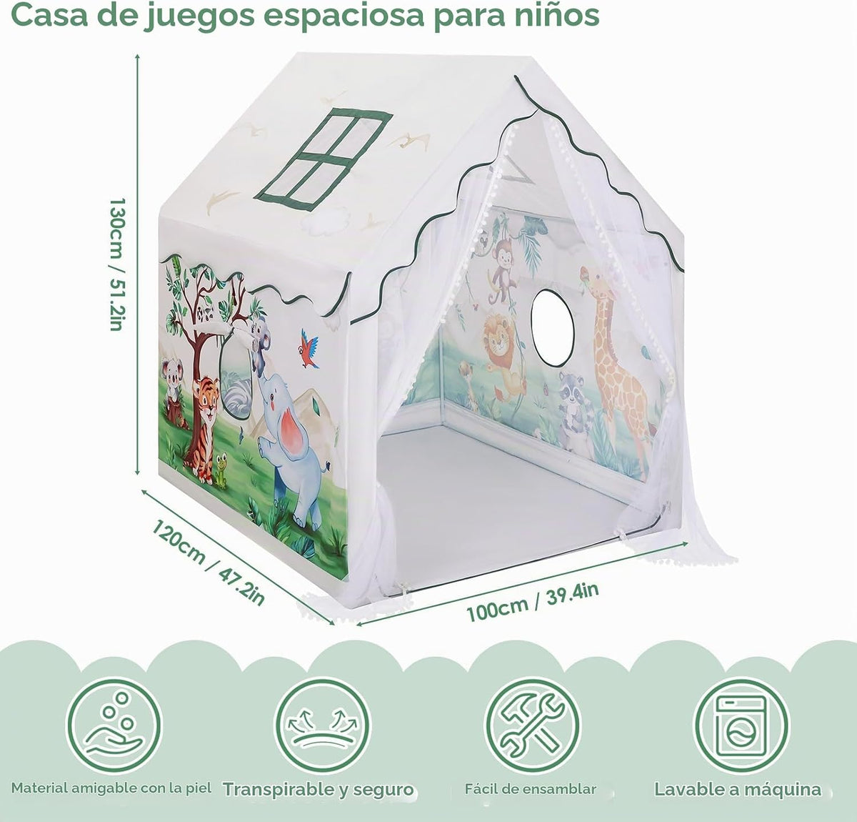 Tienda de campaña para niños y niñas, gran casa de juegos plegable...