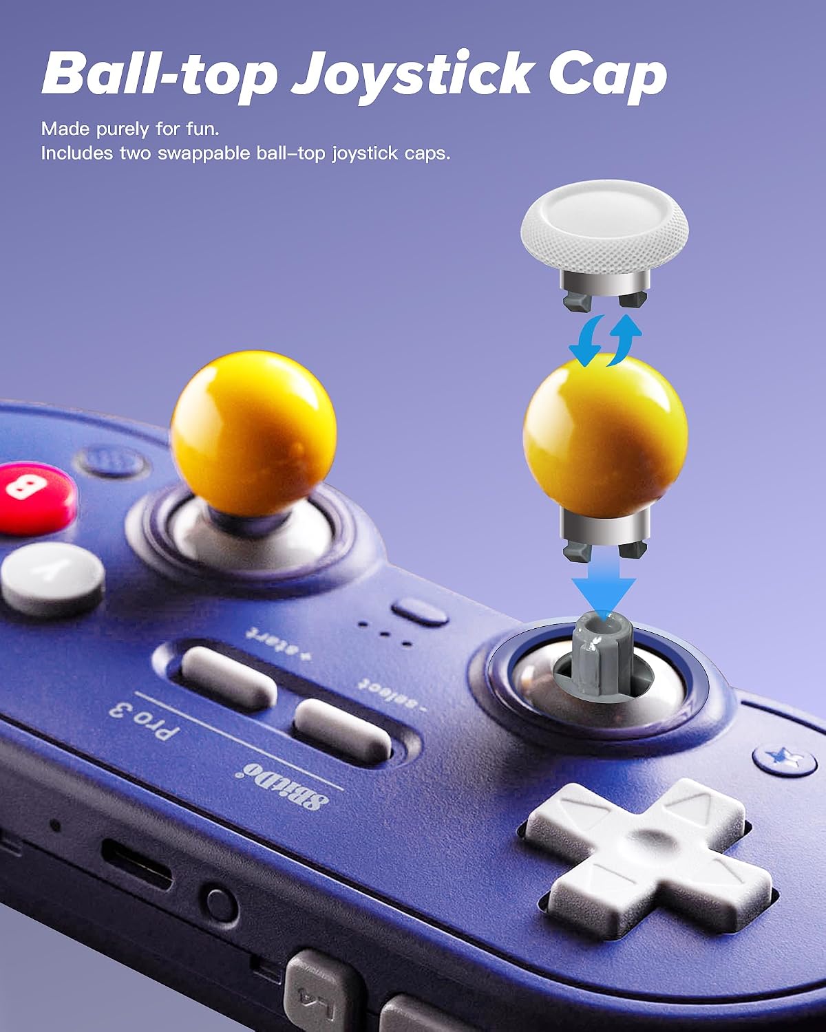 Controlador Bluetooth 8Bitdo Pro 3 con joysticks TMR (púrpura) | Bo...