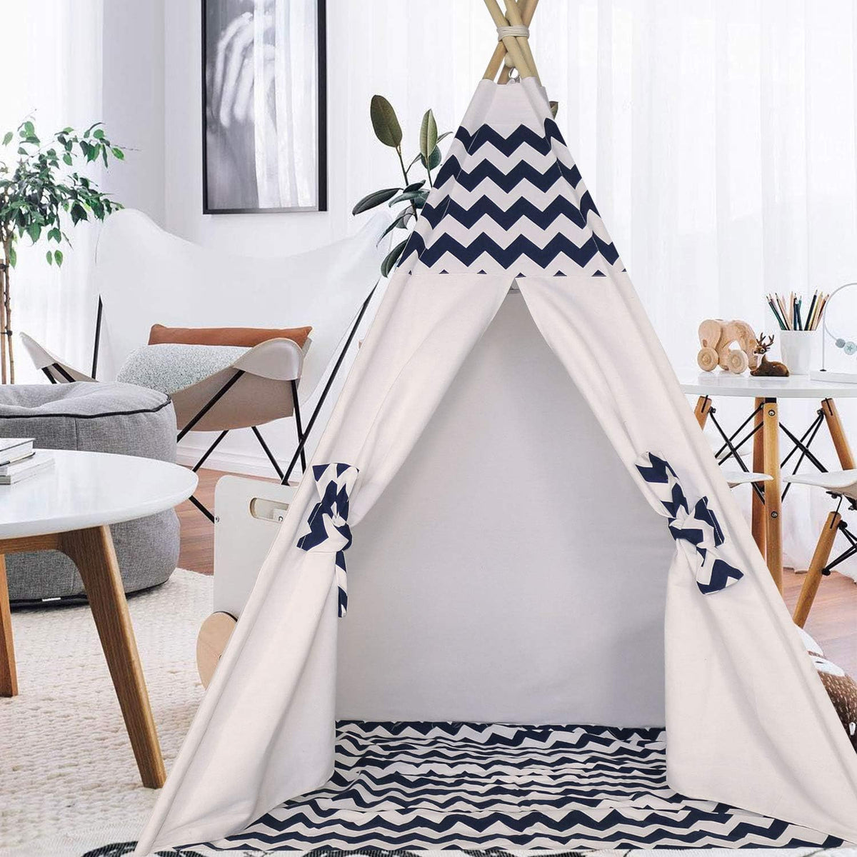 Tienda de campaña tipi para niños, tienda de campaña con alfombra,...