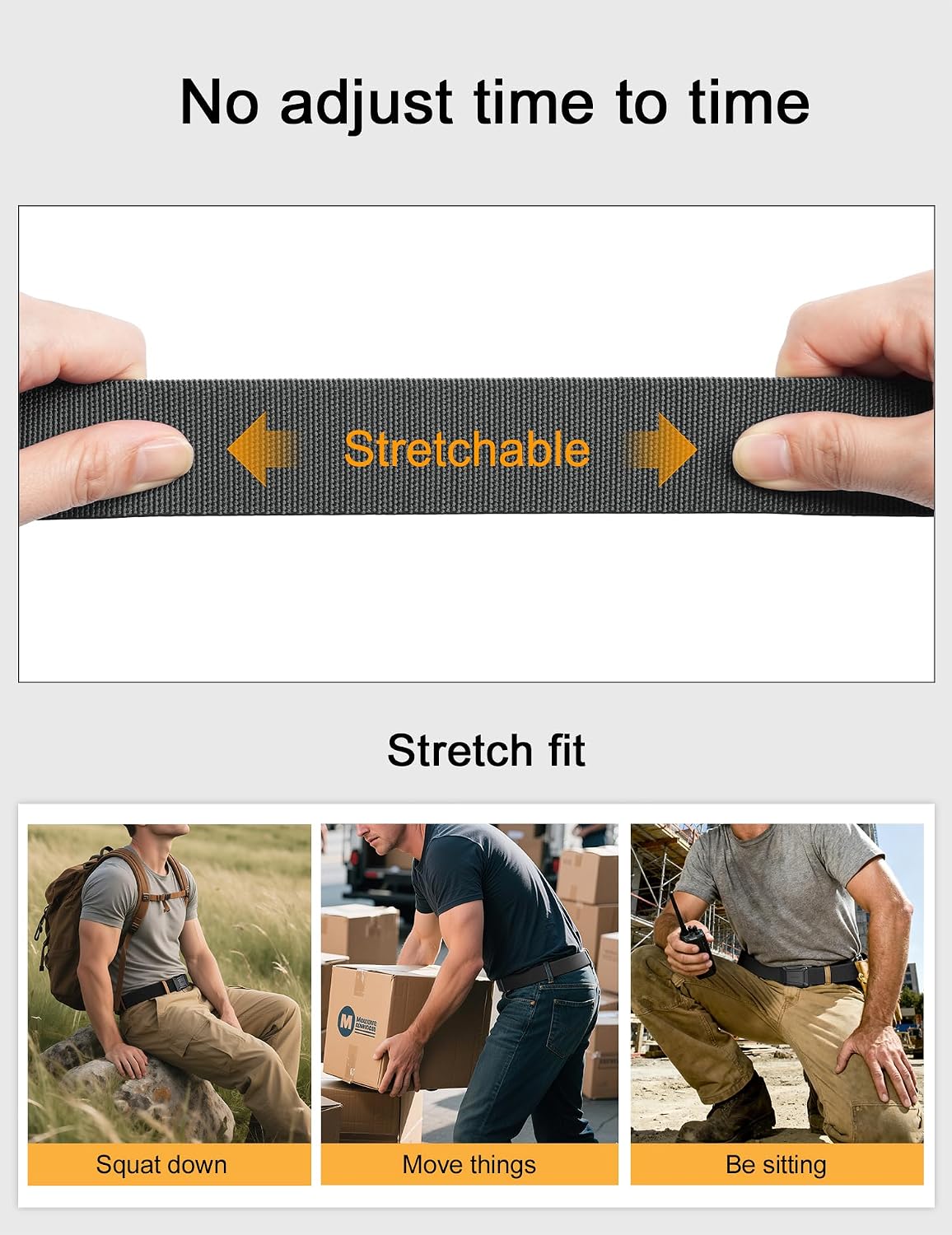 JUKMO - Cinturón táctico elástico para hombres, cinturón rigger mil...
