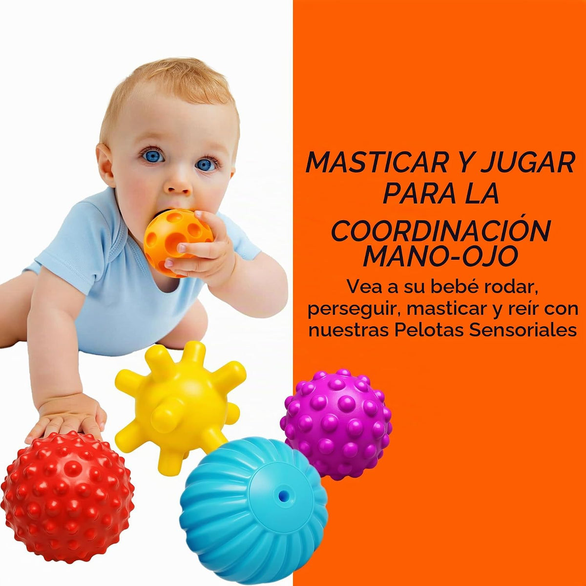 ROHSCE Bolas de bebé para niños pequeños de 1 a 3 años, juguetes de...