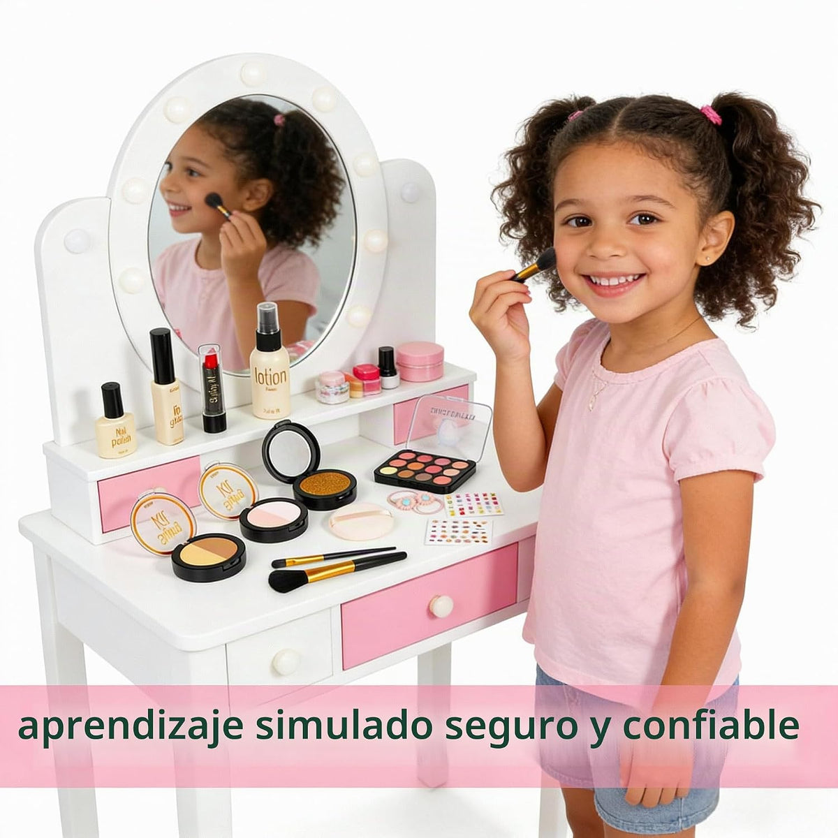 DIAOLEWITOY Kit de maquillaje de simulación para niñas, niños peque...