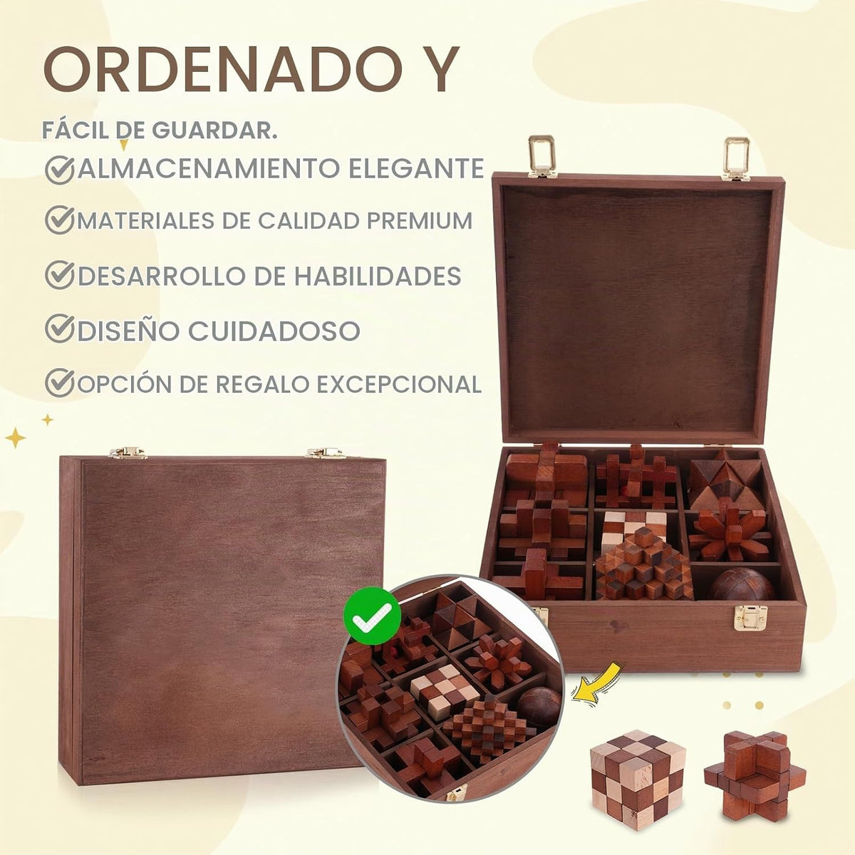 Rompecabezas de madera para ejercitar el cerebro para adultos - Rom...