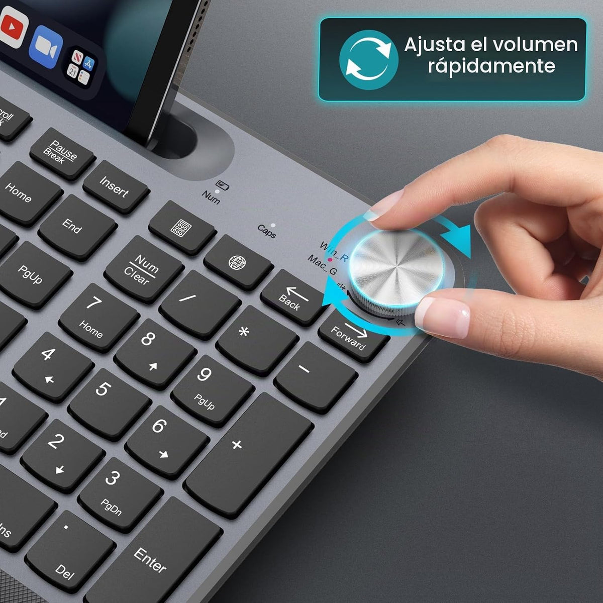 GAMCATZ - Teclado y mouse inalámbricos ergonómicos con reposamuñeca...