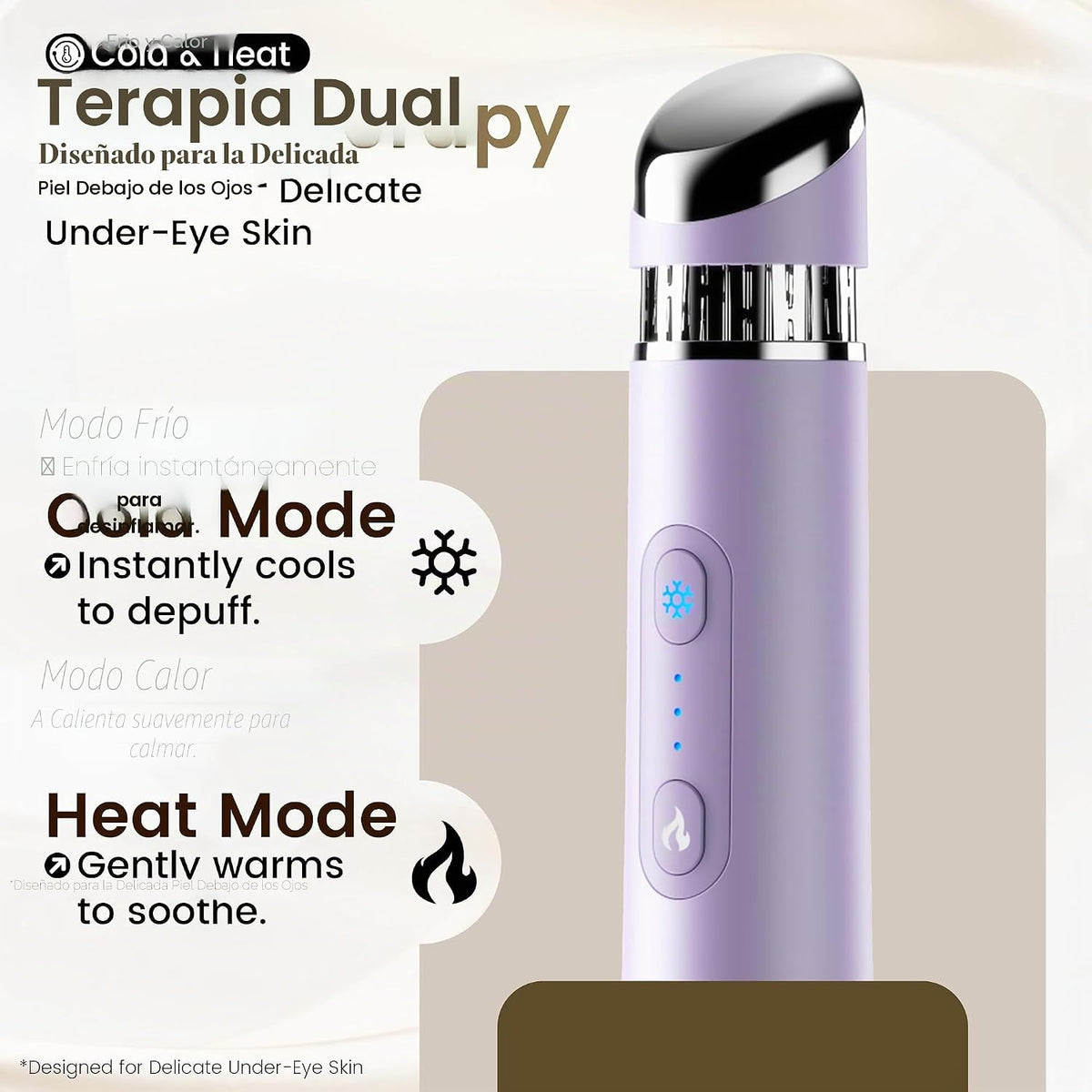SLLIOS Varita desinfladora para ojos y cara, masajeador facial 2 en...