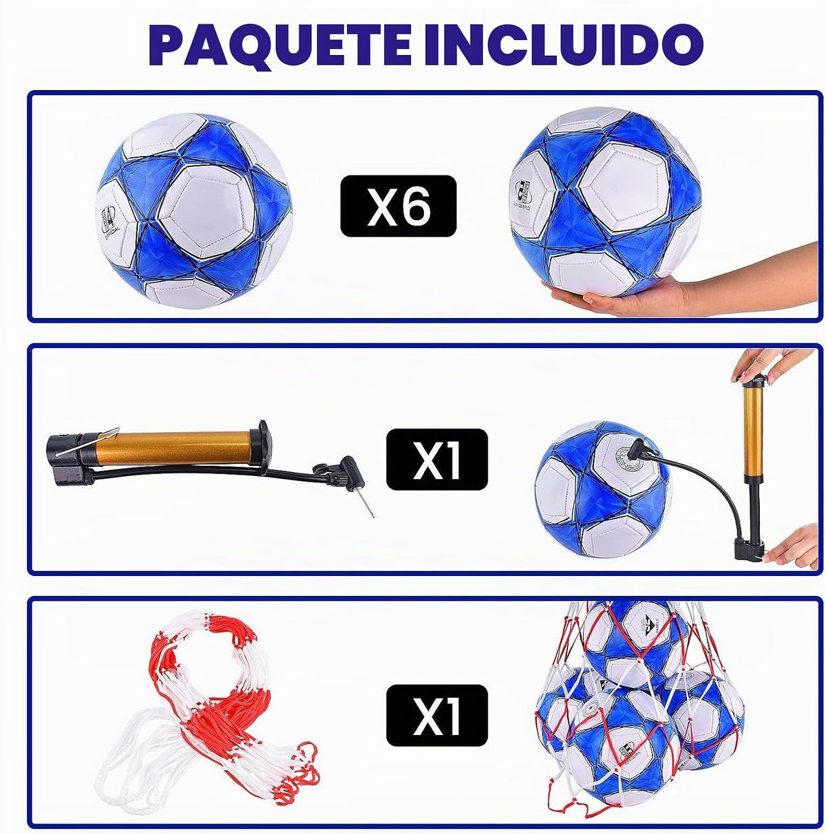 ELKCIP Paquete de 6 pelotas de fútbol clásicas desinfladas tamaño 4...