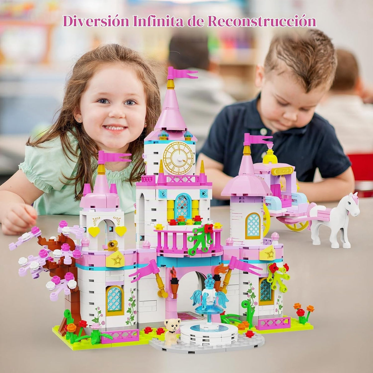 SDVWSF Juego de Bloques de Construcción de Castillo de Princesa par...