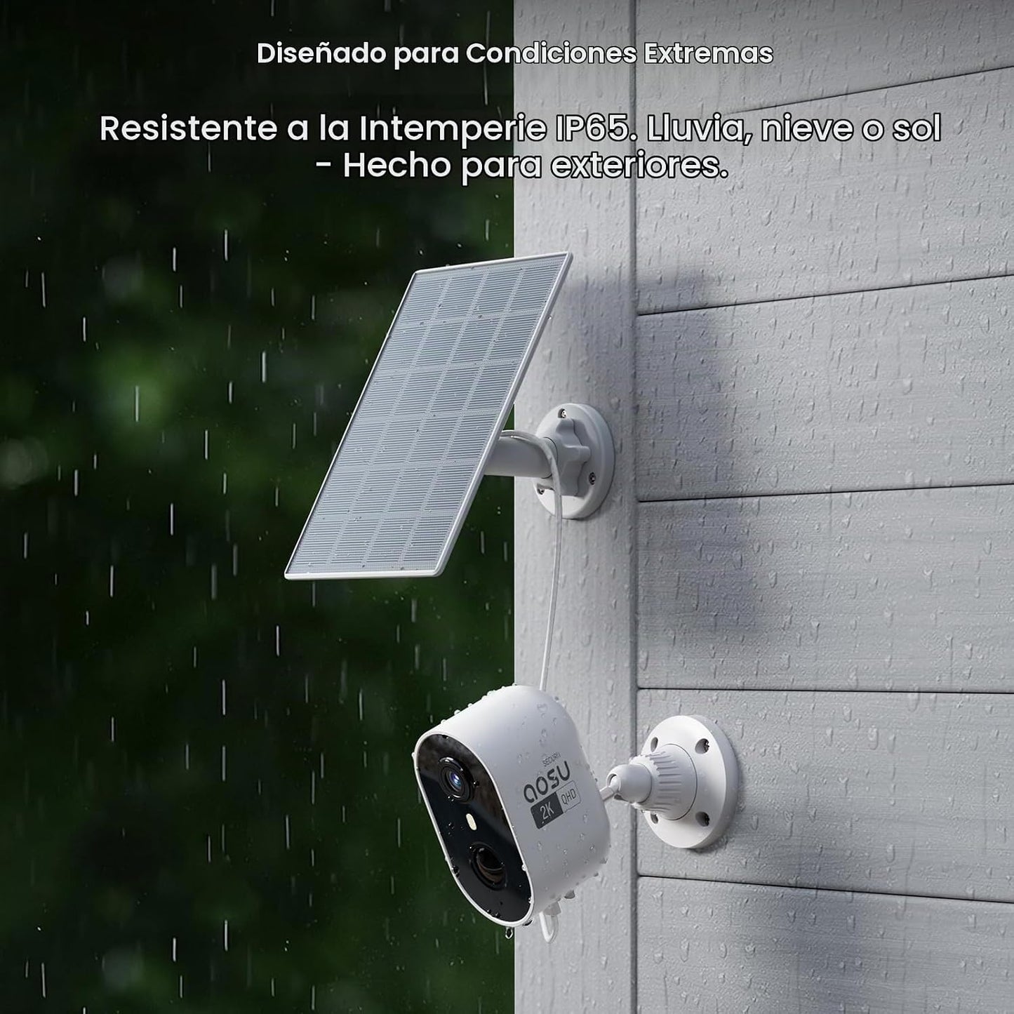 aosu Cámara solar 2K para exteriores inalámbrica, cámaras para segu...