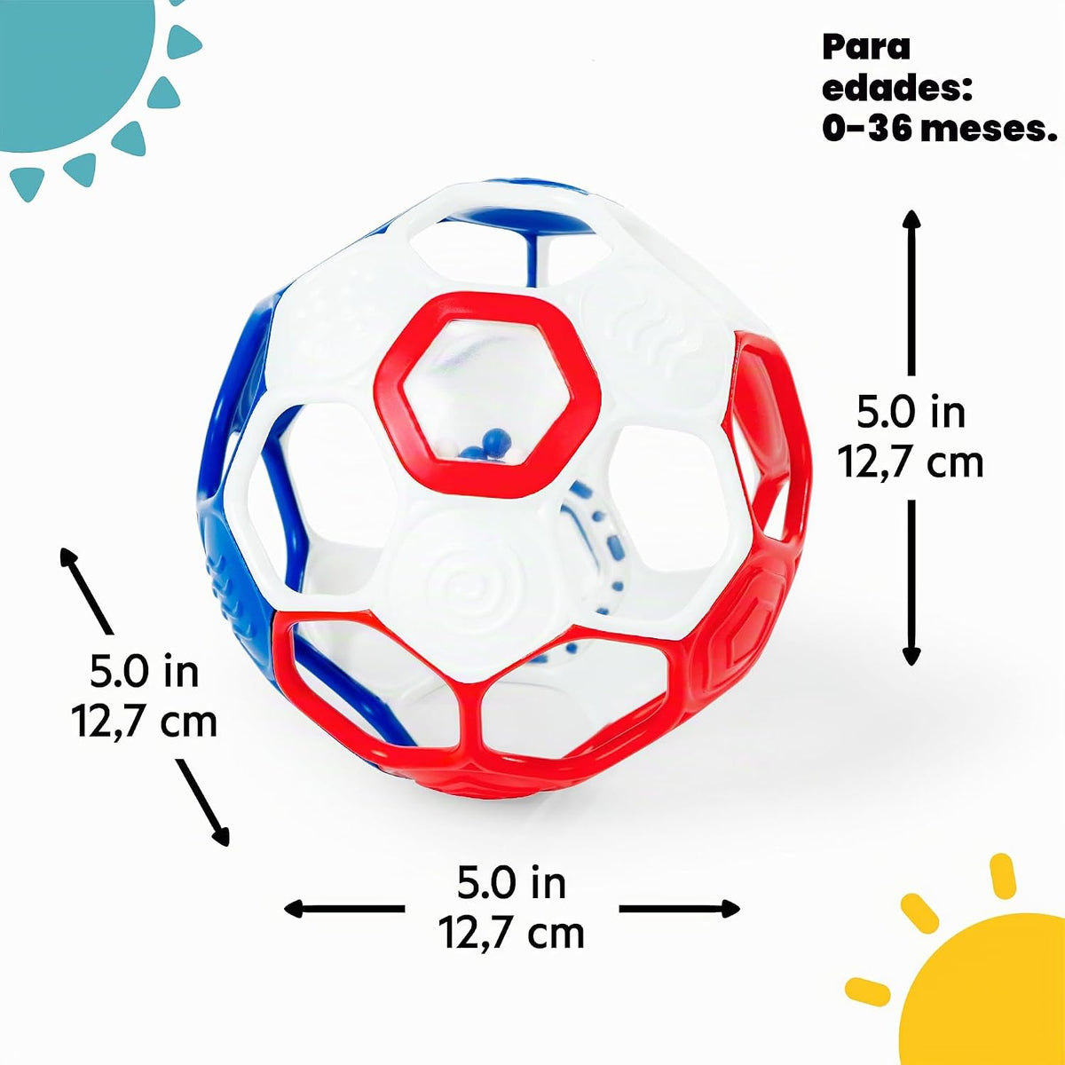 Bright Starts Oball Grippin' Goals Sonajero Pelota de Fútbol -...