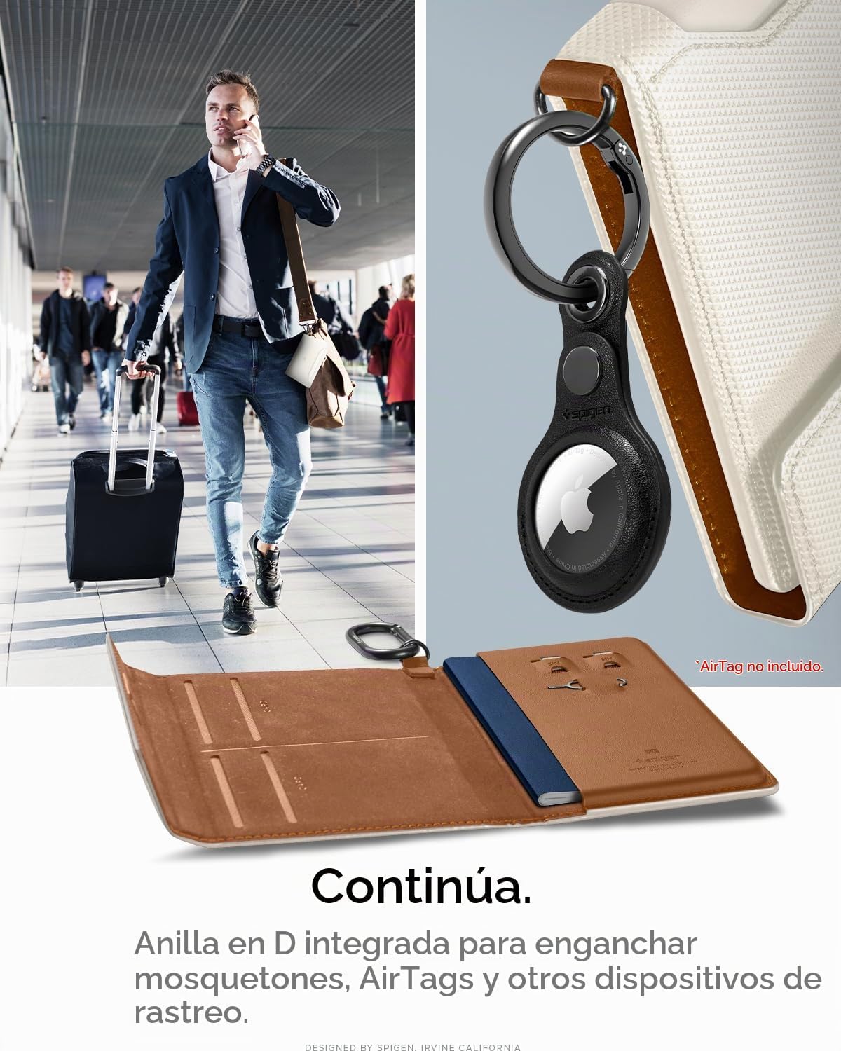 Spigen Life para pasaporte Funda para tarjeta con tecnología de blo...