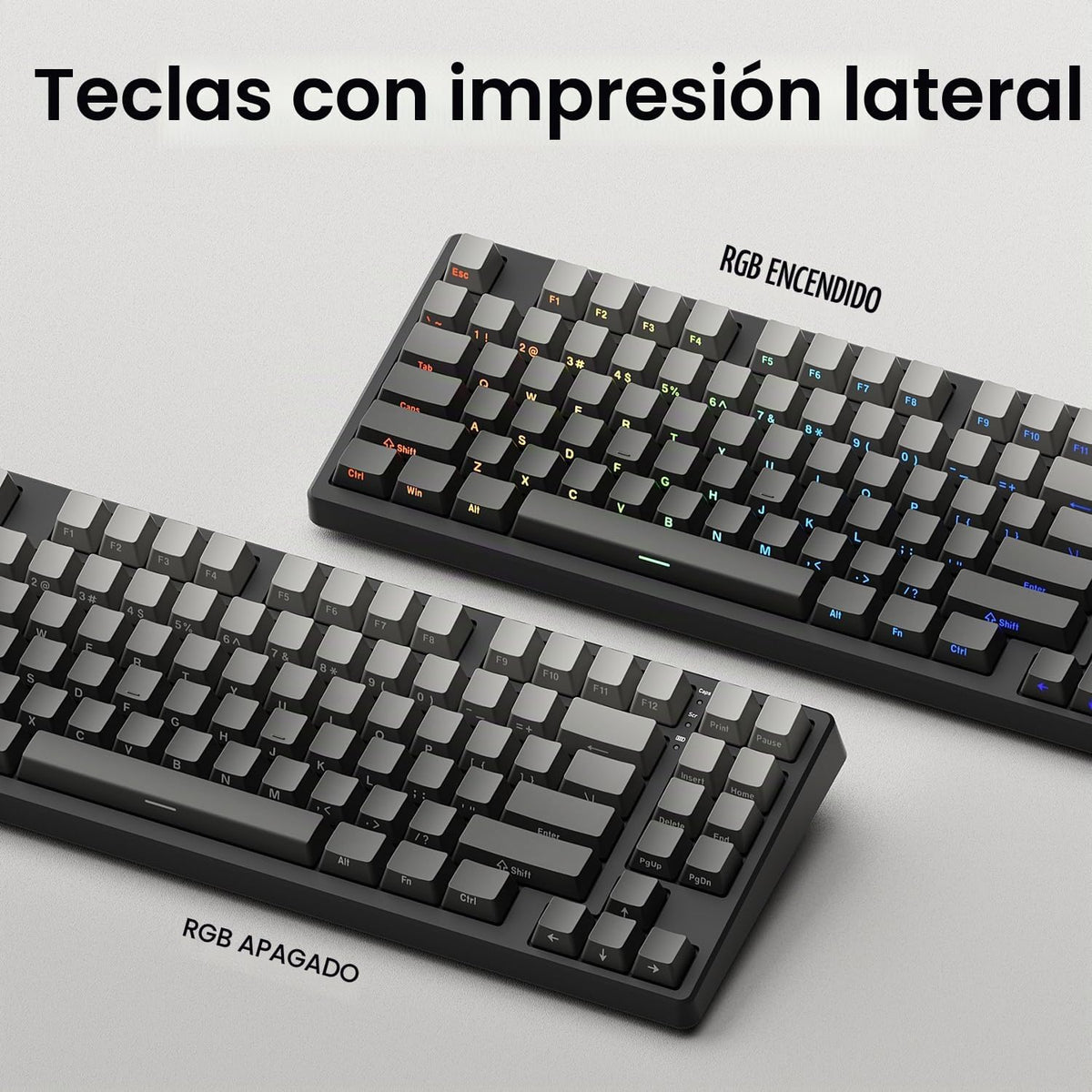 Teclado mecánico inalámbrico, sonido cremoso montado en junta, Blue...