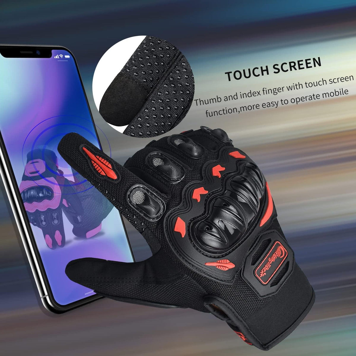 ELCYCO - Guantes de motocicleta para mujer con pantalla táctil, par...