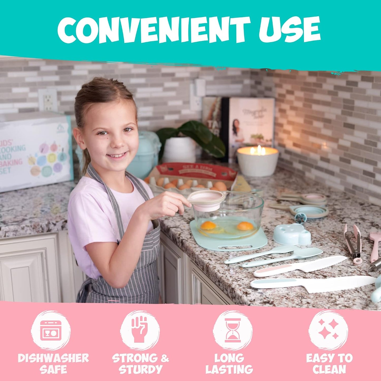 Juego de hornear para niños, juego de cocina real para niños, sumin...