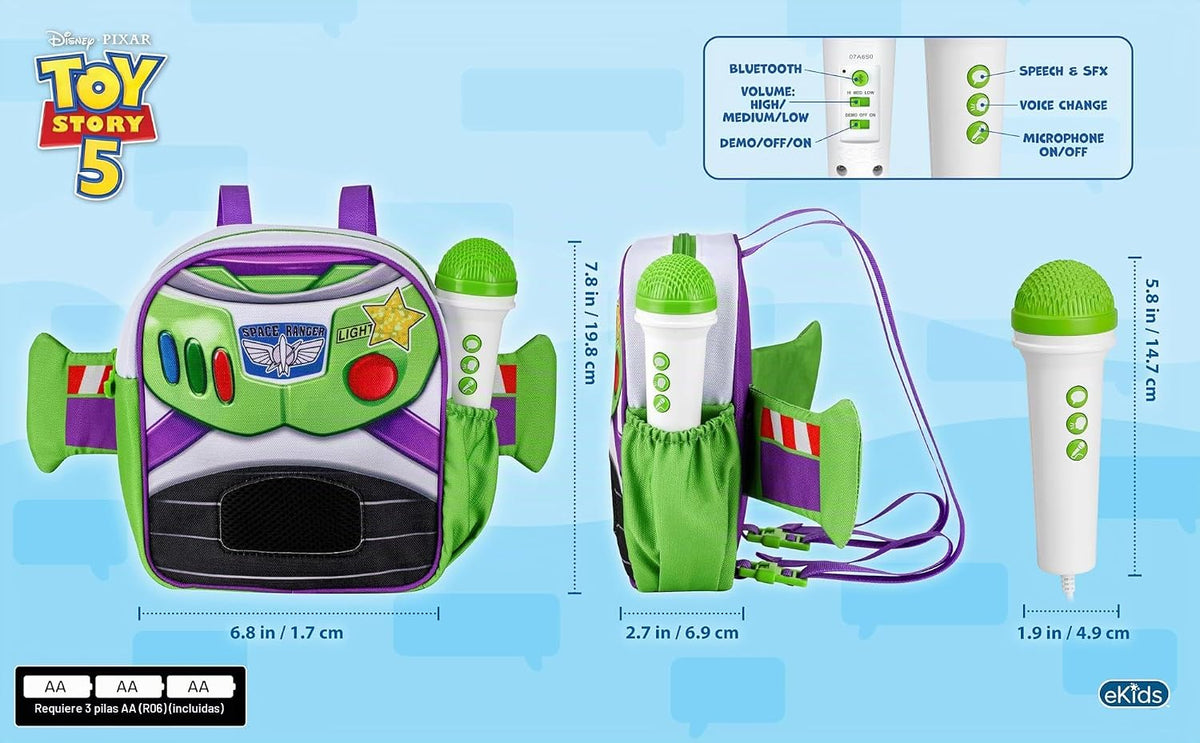 Toy Story 5 - Cambiador de voz Bluetooth Jetpack con micrófono para...