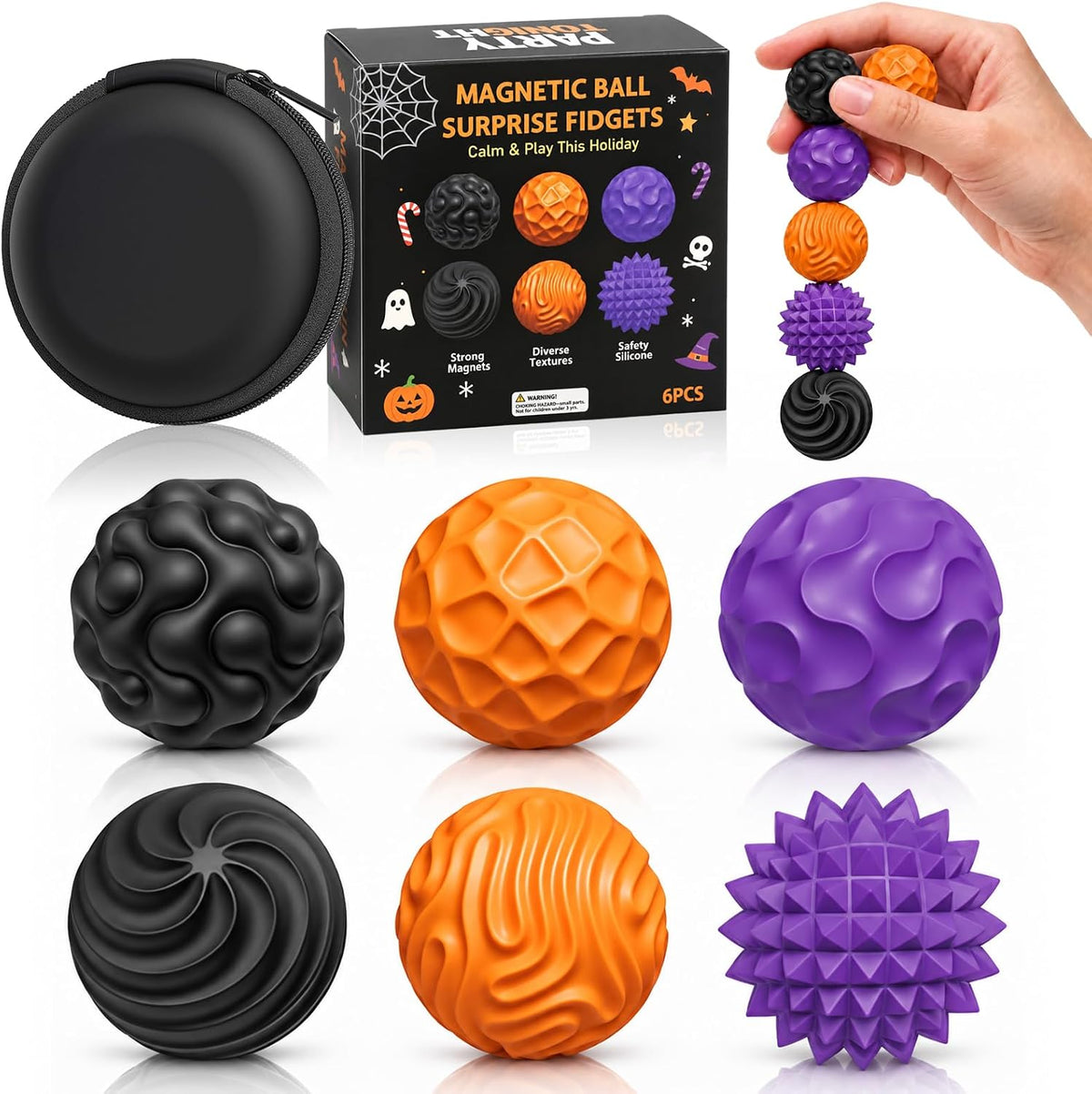 Bolas magnéticas de silicona, juguetes antiestrés para adultos y ad...