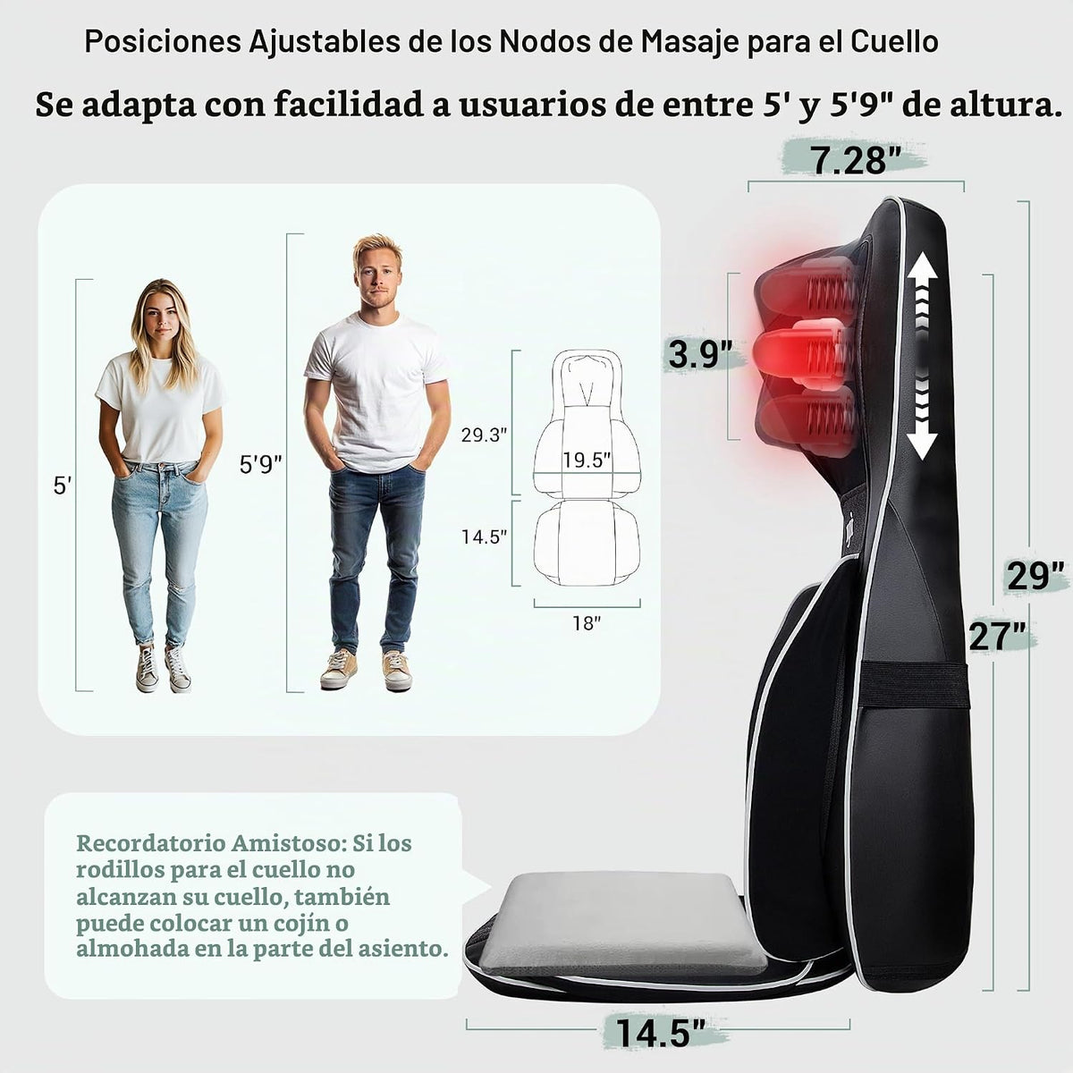 Mynt Elegible para FSA Aprobado por HSA Masajeador Shiatsu de Cuell...