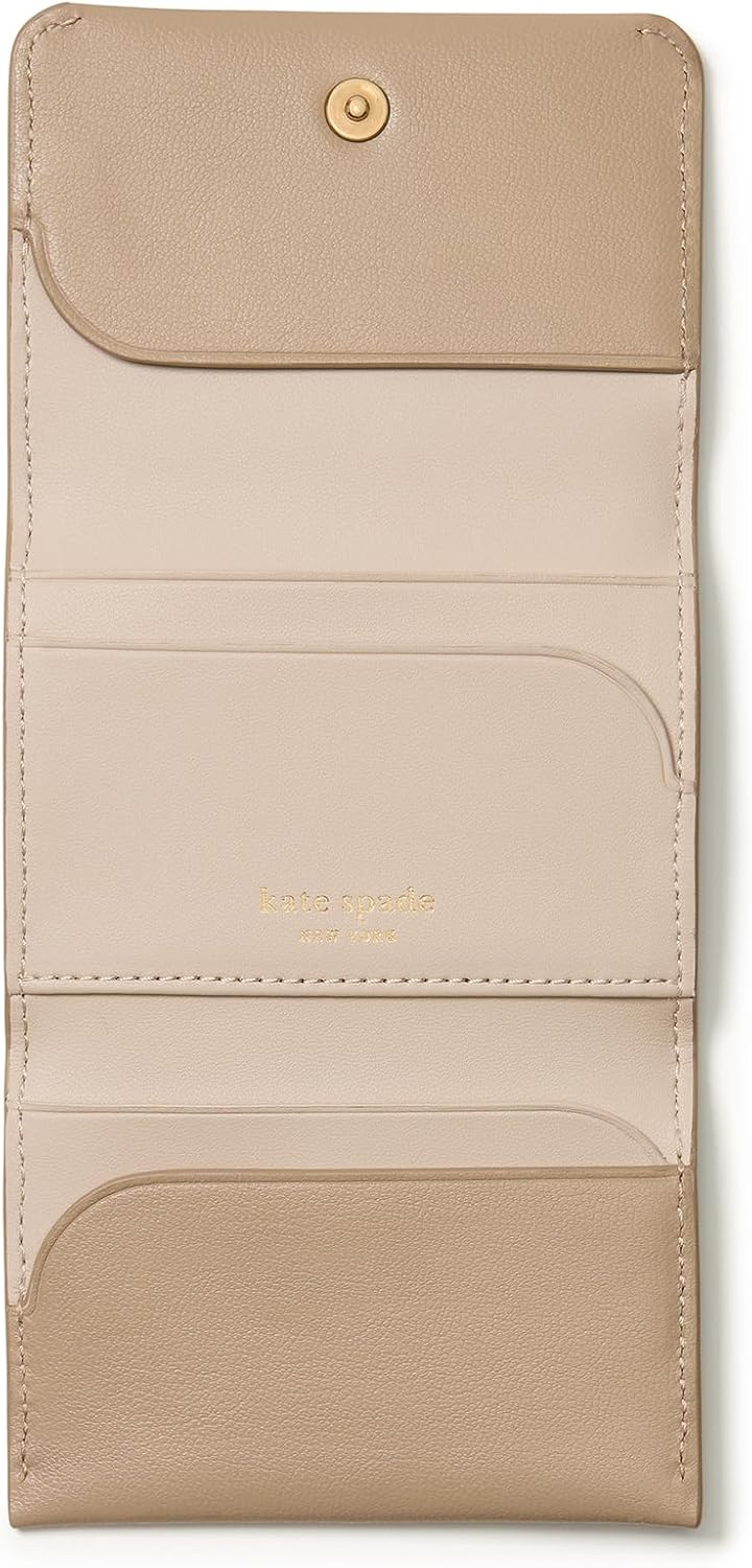 Kate Spade New York Tarjetero de cuero esmaltado Halo Cartera triple