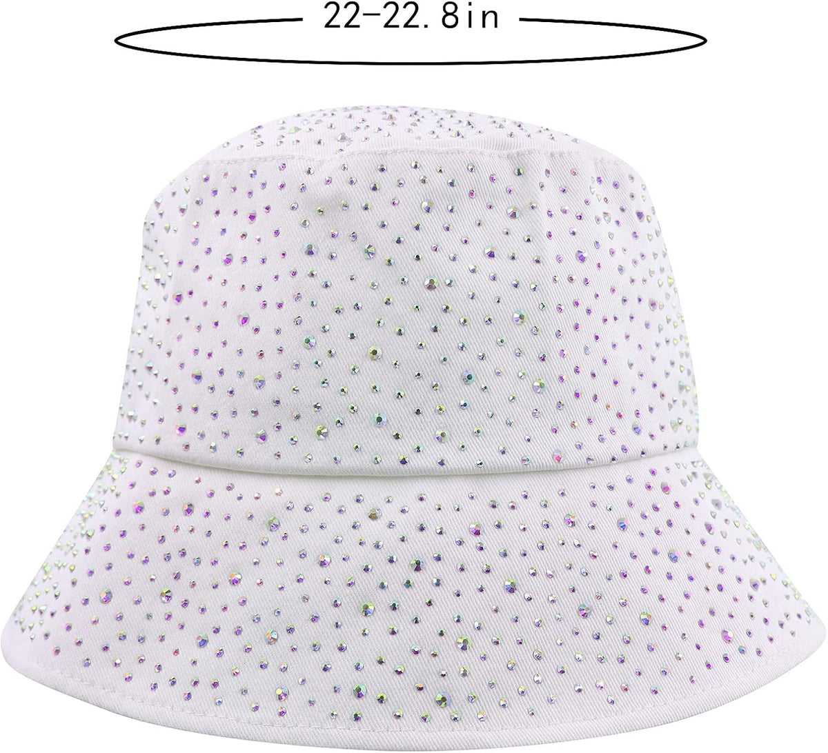 BOLLEY JOSS Sombrero de cubo brillante para mujer, sombrero de sol...