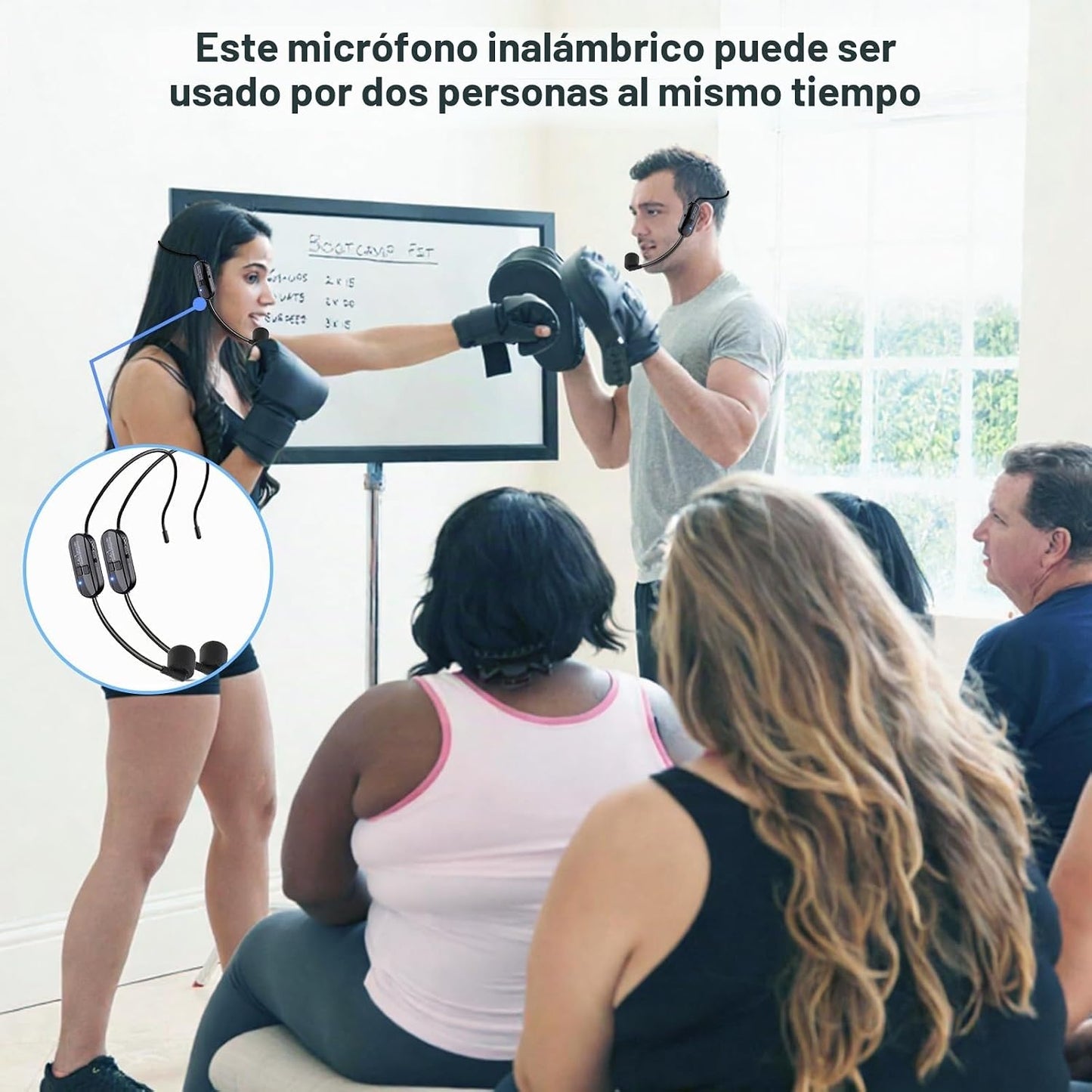 Auriculares con Micrófono Inalámbrico Doble Profesional: Micrófono...